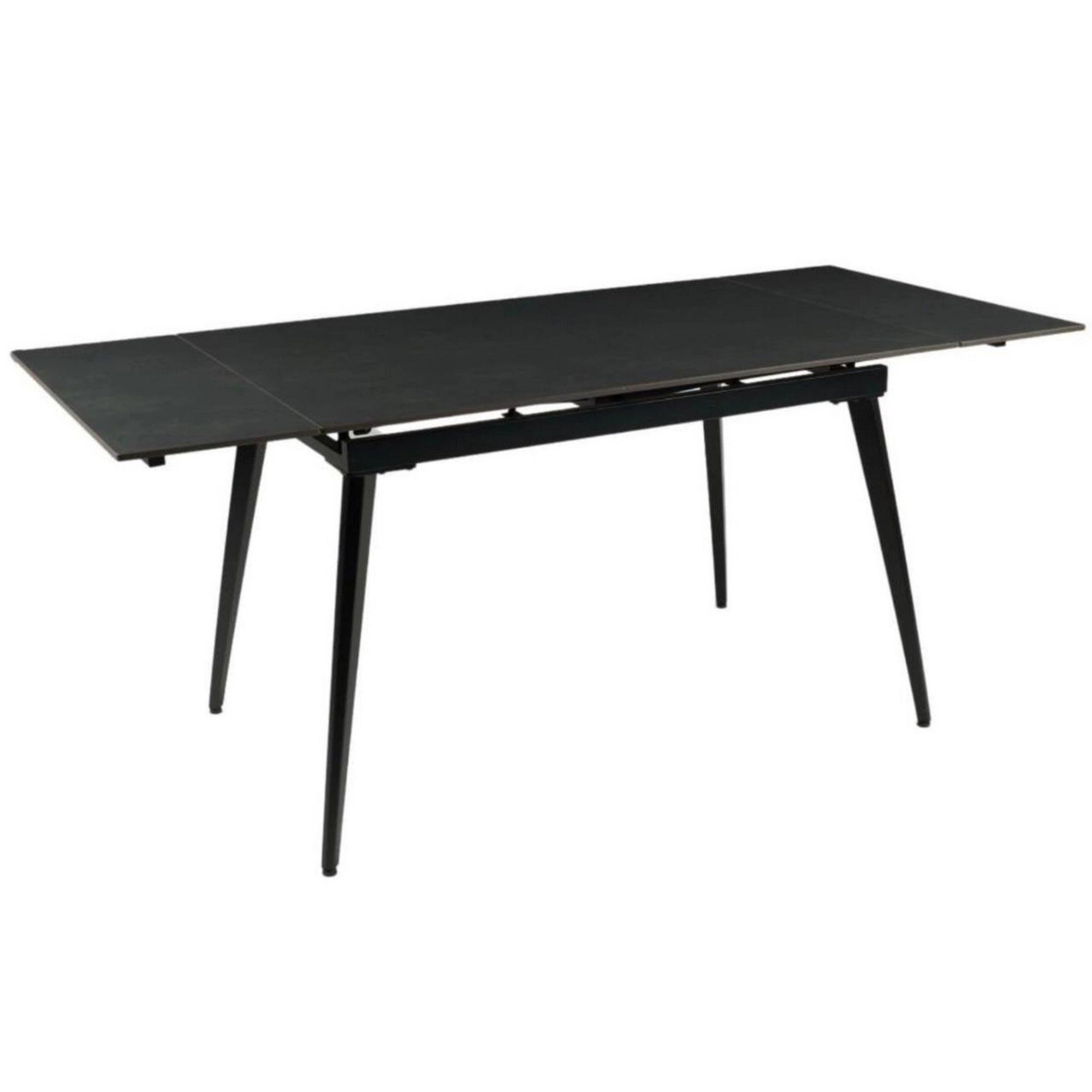Masa extensibila REEF, negru, ceramica/metal, 120/180x80x76 cm