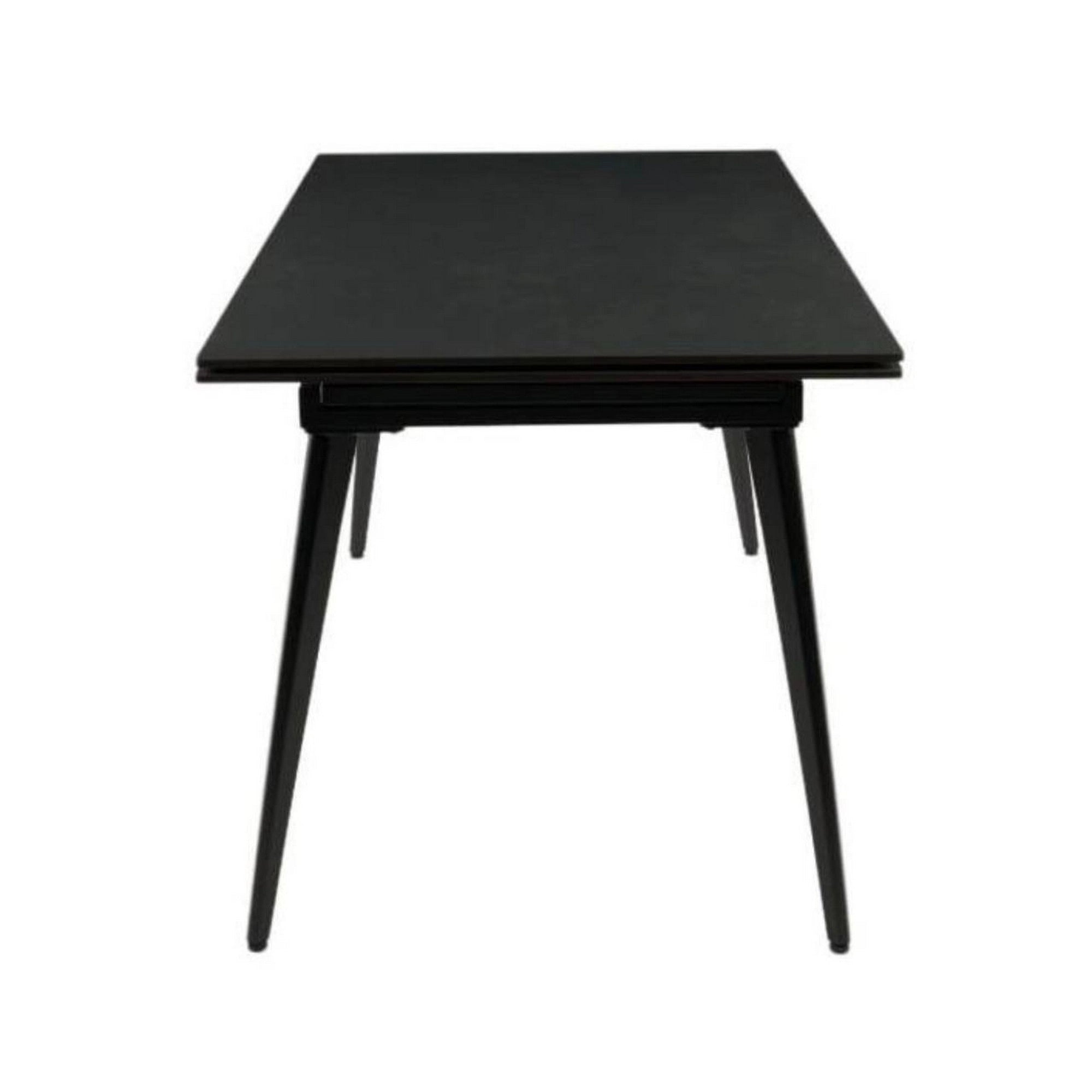 Masa extensibila REEF, negru, ceramica/metal, 120/180x80x76 cm