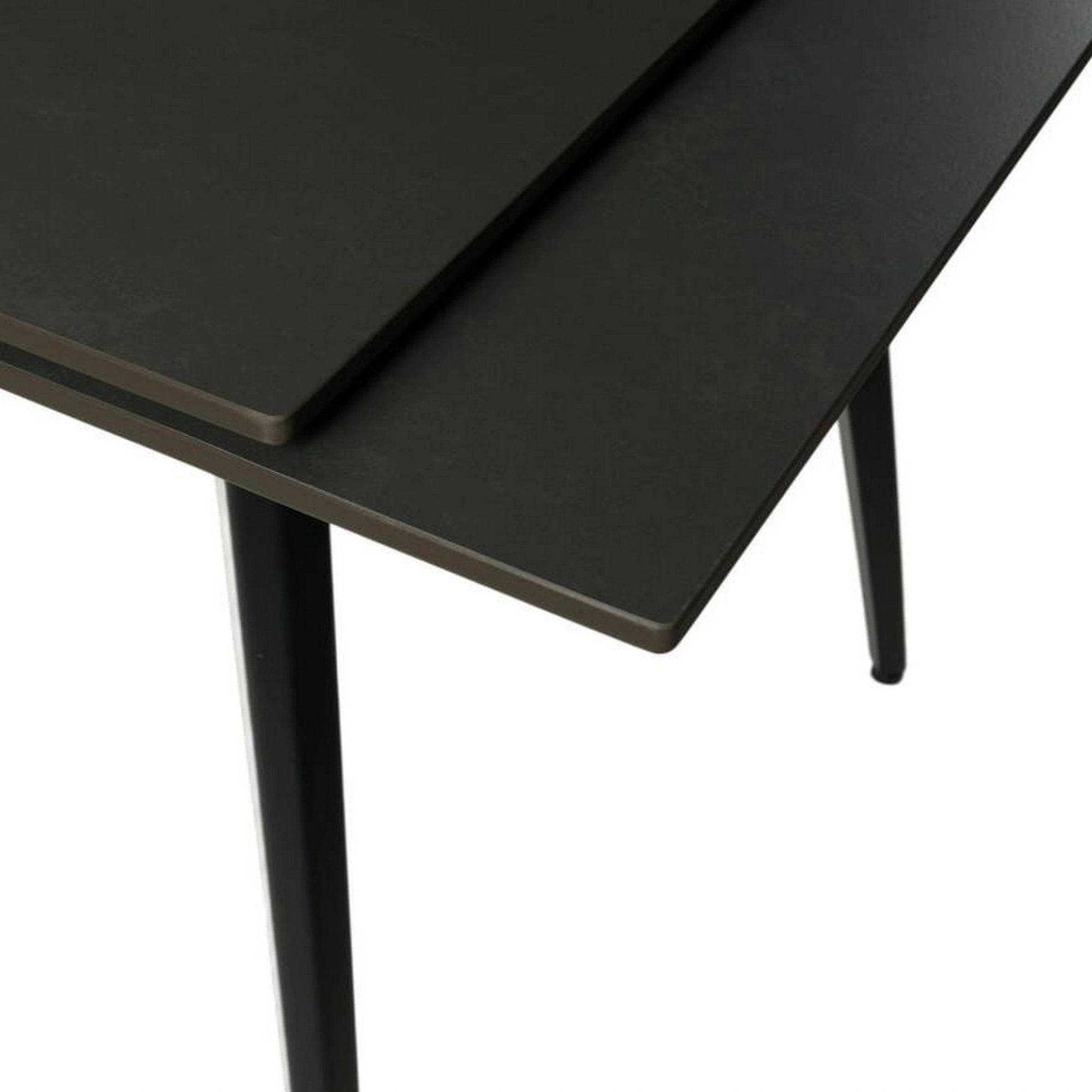 Masa extensibila REEF, negru, ceramica/metal, 120/180x80x76 cm