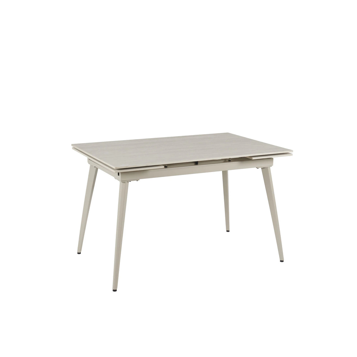 Masa extensibila REEF, grej cu efect de piatra travertin, ceramica/metal, 120/180x80x76 cm