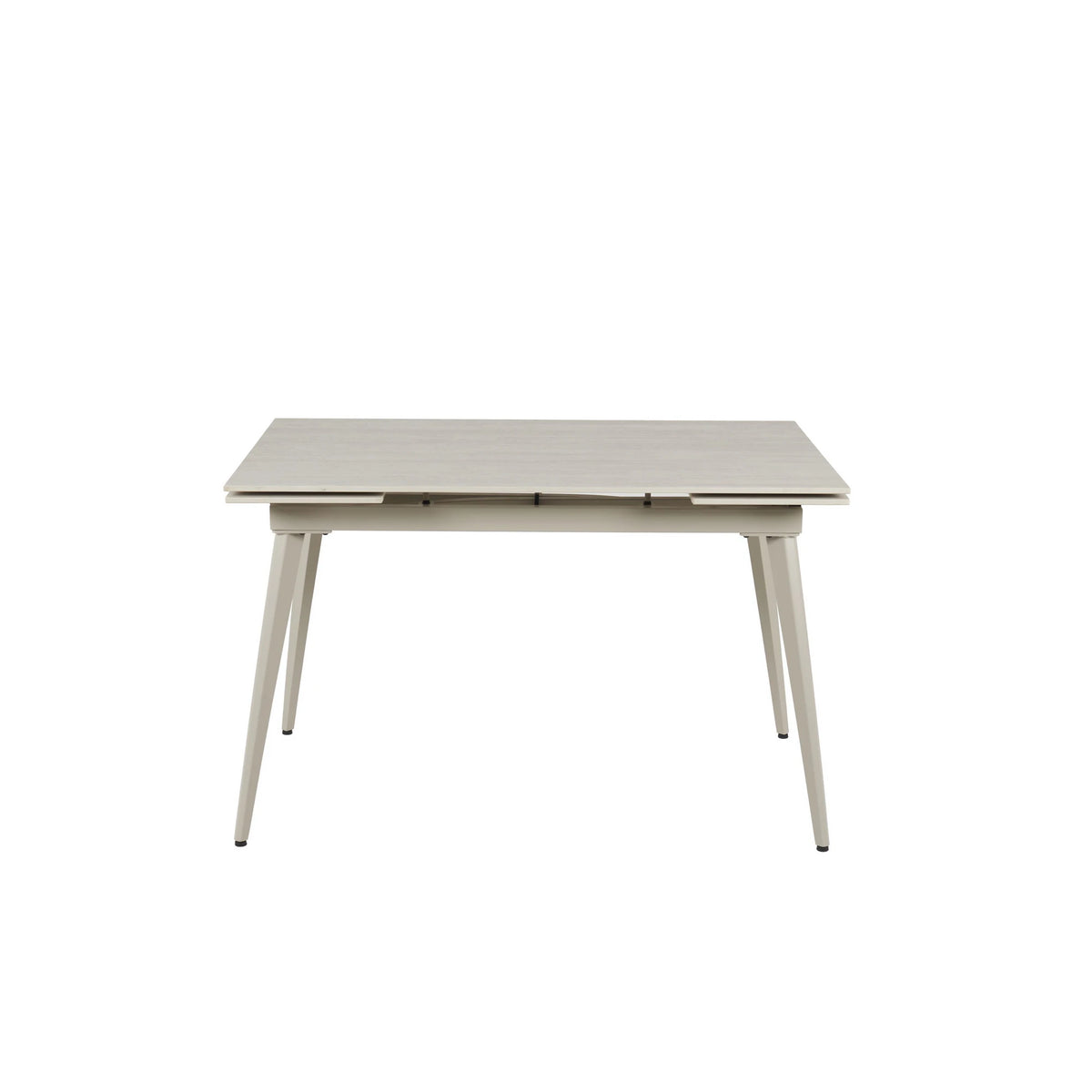 Masa extensibila REEF, grej cu efect de piatra travertin, ceramica/metal, 120/180x80x76 cm