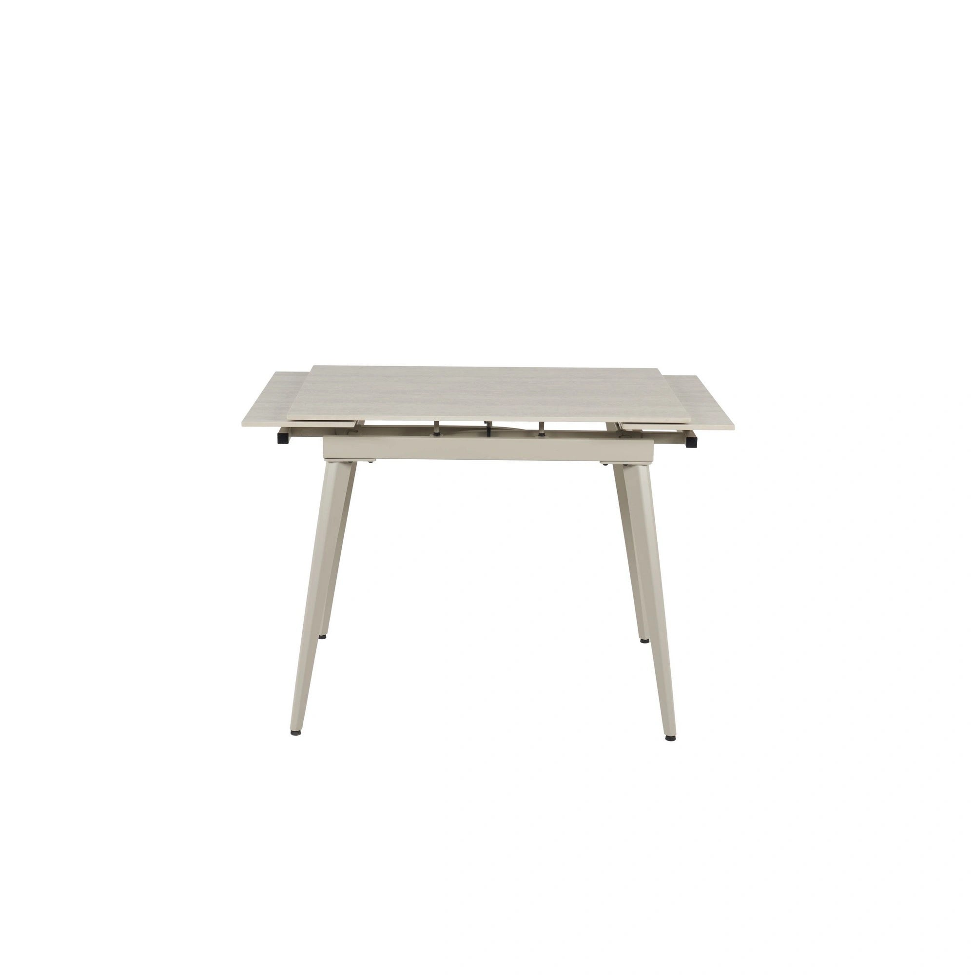 Masa extensibila REEF, bej cu efect de piatra travertin, ceramica/metal, 90/140x70x75 cm