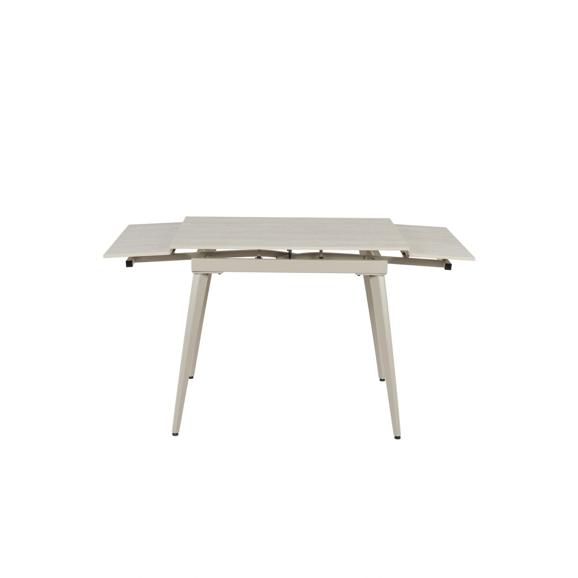 Masa extensibila REEF, bej cu efect de piatra travertin, ceramica/metal, 90/140x70x75 cm