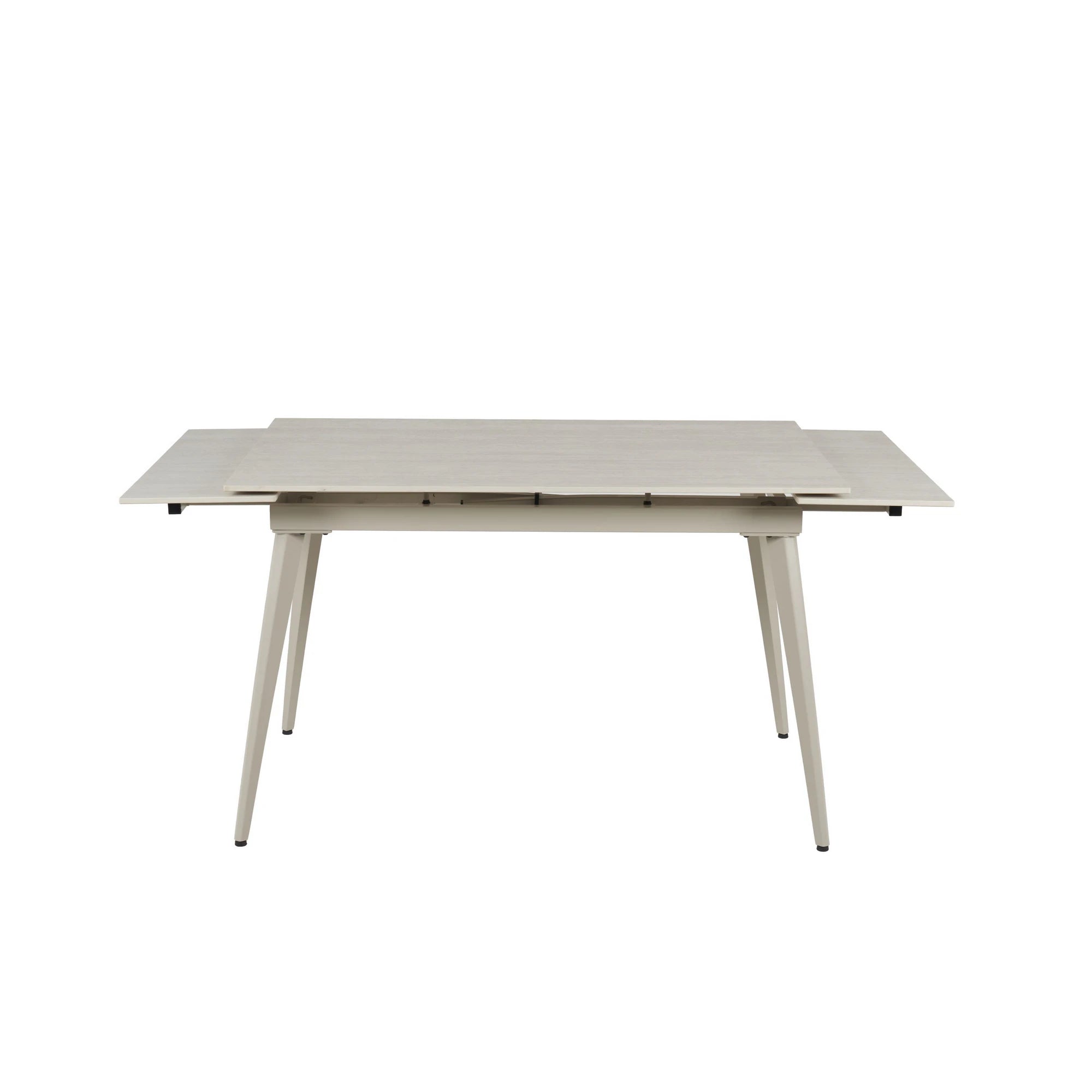 Masa extensibila REEF, grej cu efect de piatra travertin, ceramica/metal, 120/180x80x76 cm