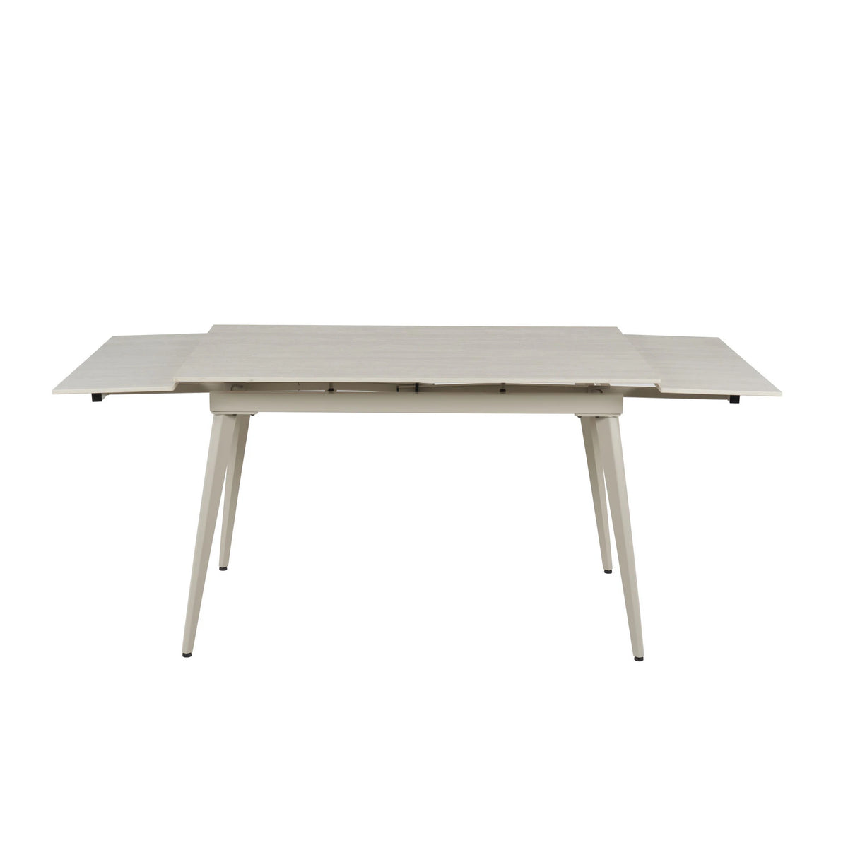 Masa extensibila REEF, grej cu efect de piatra travertin, ceramica/metal, 120/180x80x76 cm