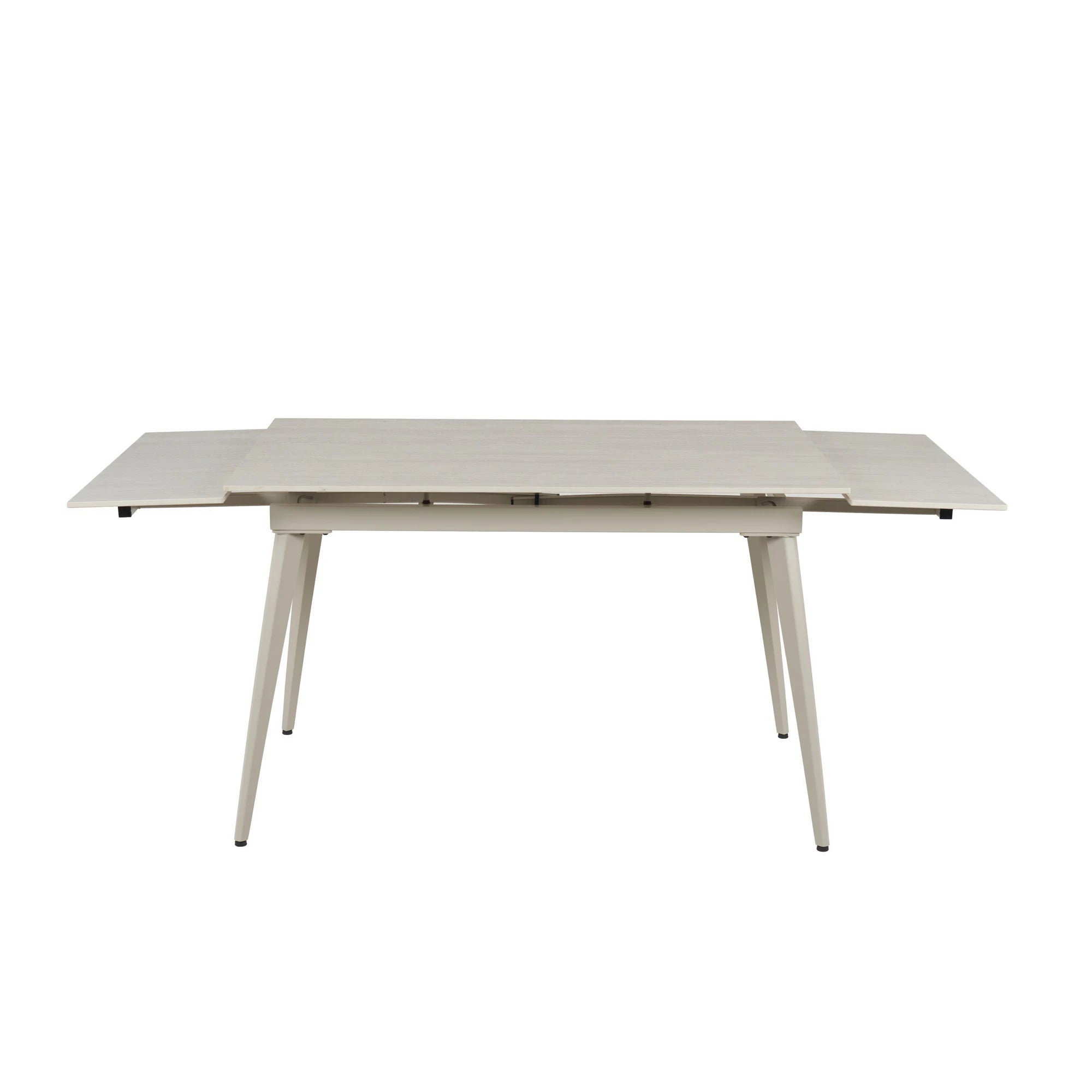 Masa extensibila REEF, grej cu efect de piatra travertin, ceramica/metal, 120/180x80x76 cm