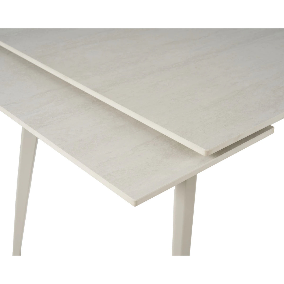 Masa extensibila REEF, grej cu efect de piatra travertin, ceramica/metal, 120/180x80x76 cm