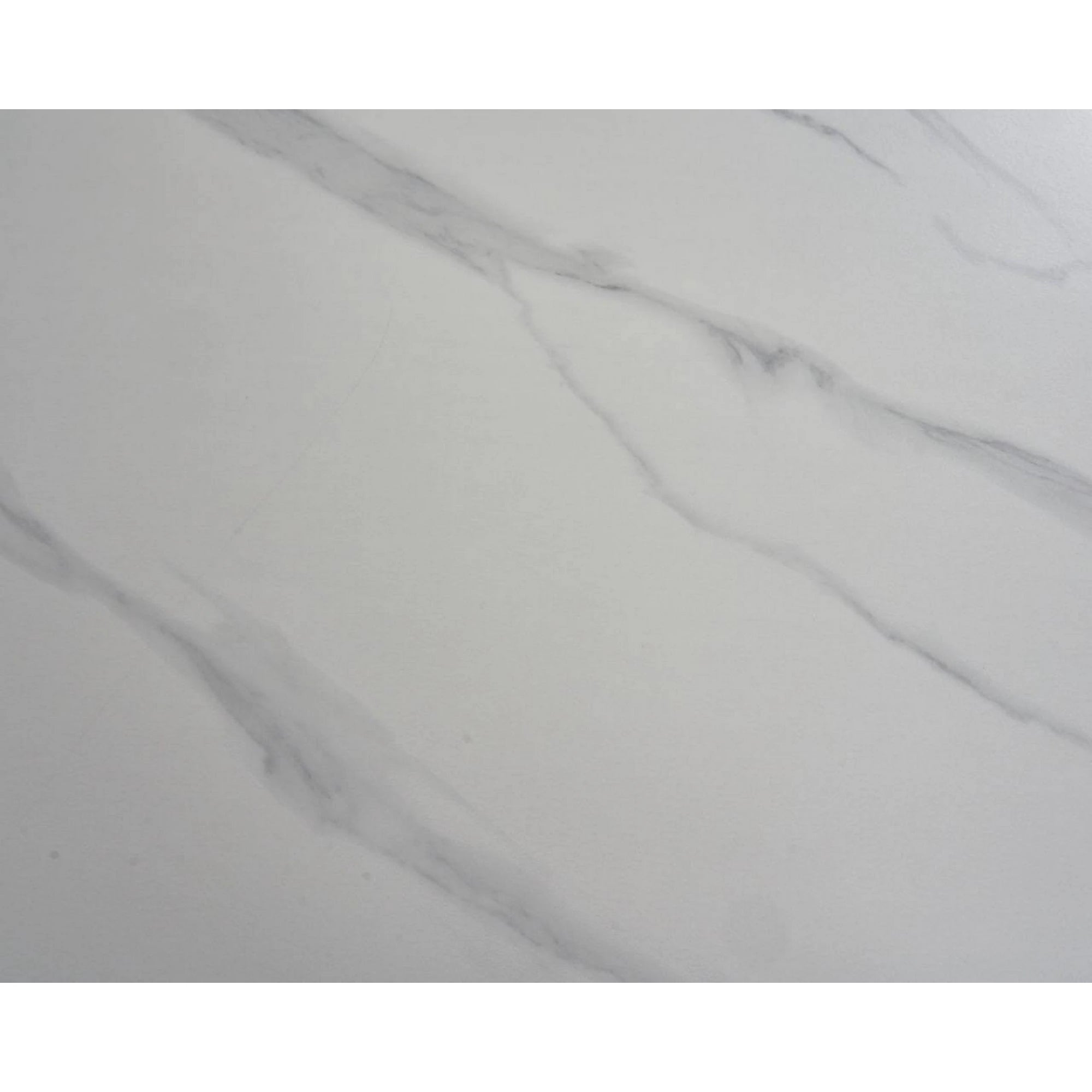 Masa extensibila REEF, alb cu efect de marmura/negru, ceramica/metal, 120/180x80x76 cm