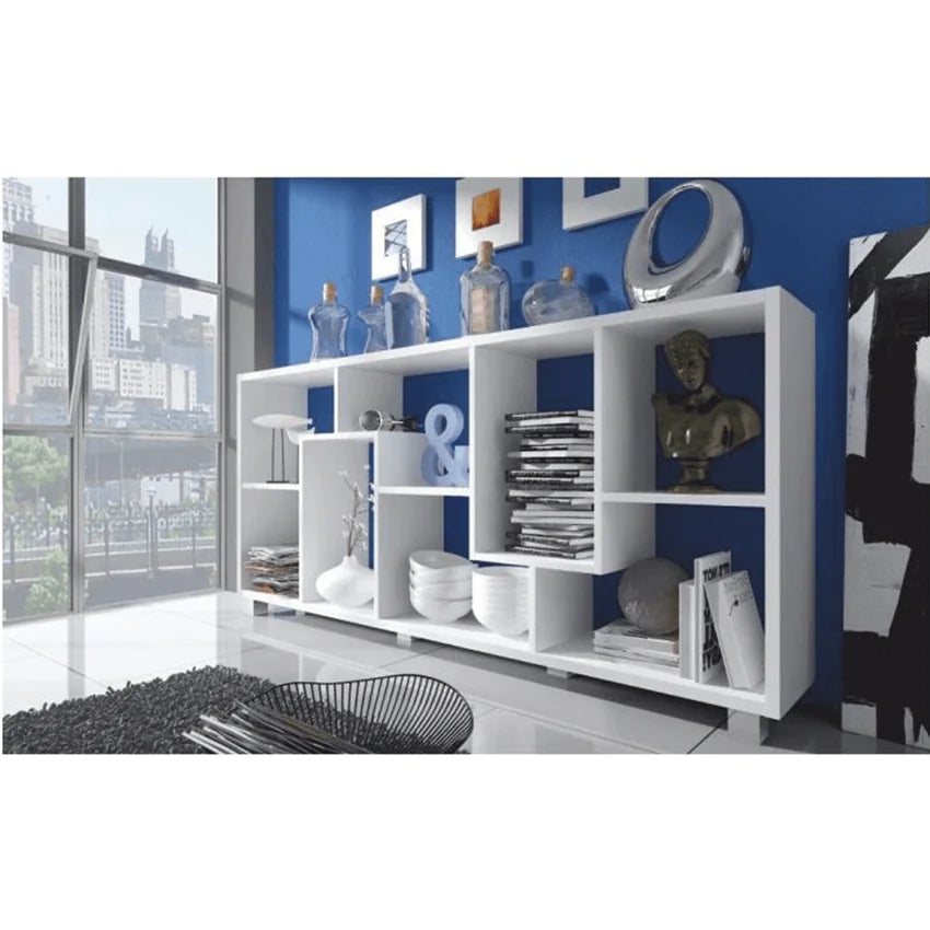 Biblioteca ADEN, alb, PAL melaminat, 69x25x161 cm