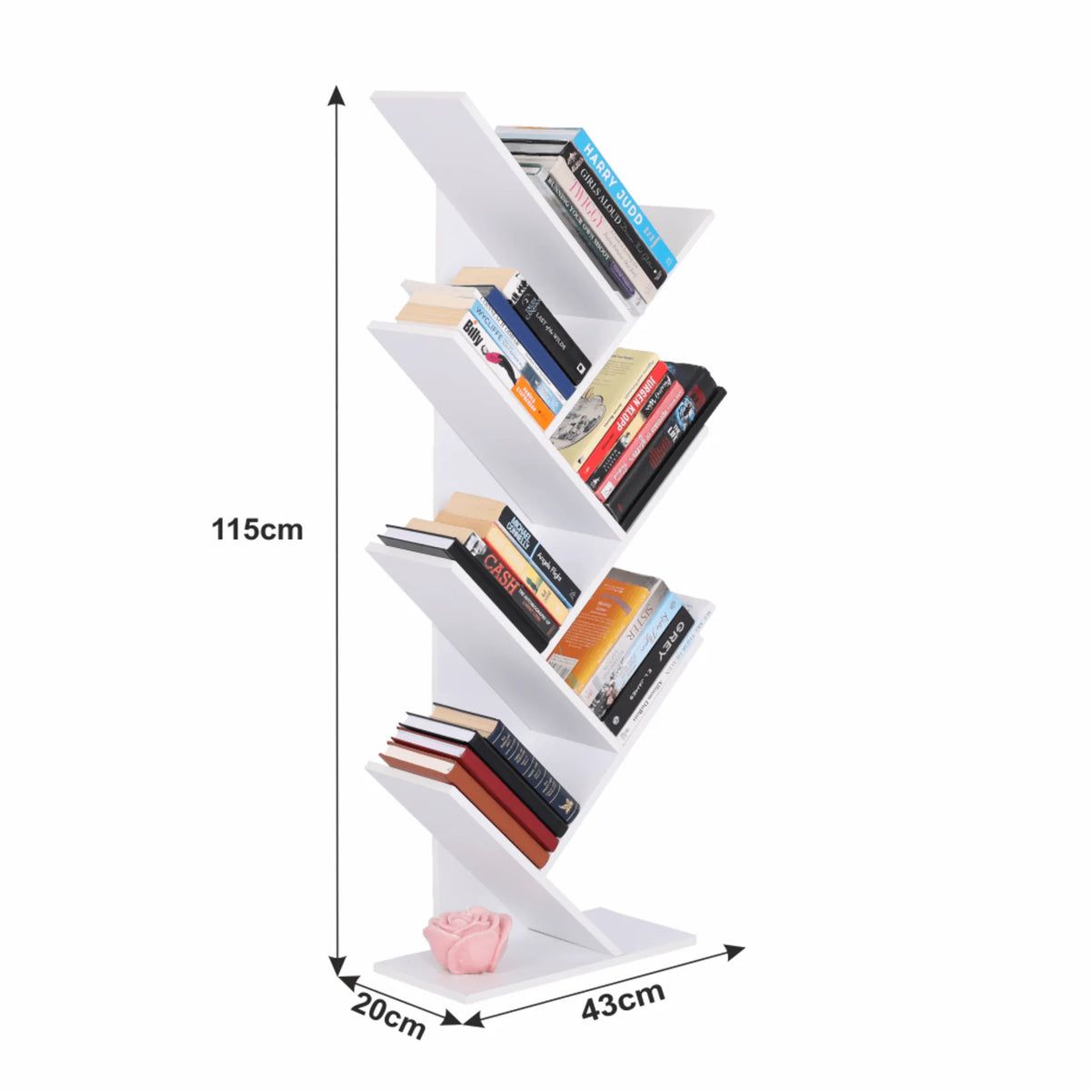 Biblioteca BAKI NEW TYP 2, alb, DTD laminat, 40x20x115 cm