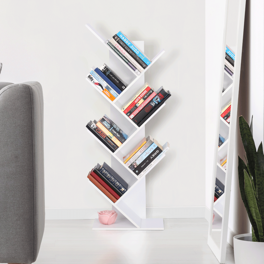 Biblioteca BAKI NEW TYP 2, alb, DTD laminat, 40x20x115 cm