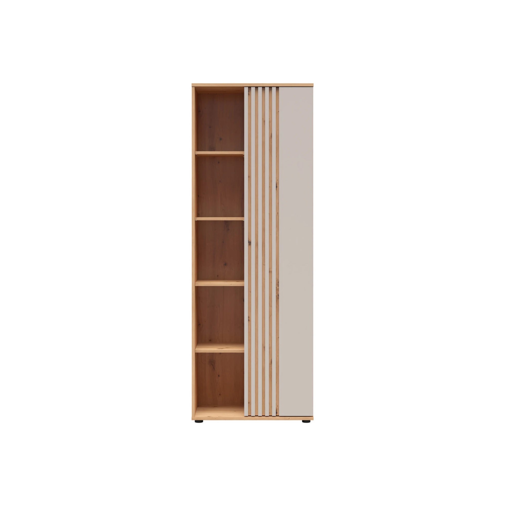 Biblioteca 5 rafturi BREVAS, stejar artisan/casmir, PAL, 70x40x196 cm