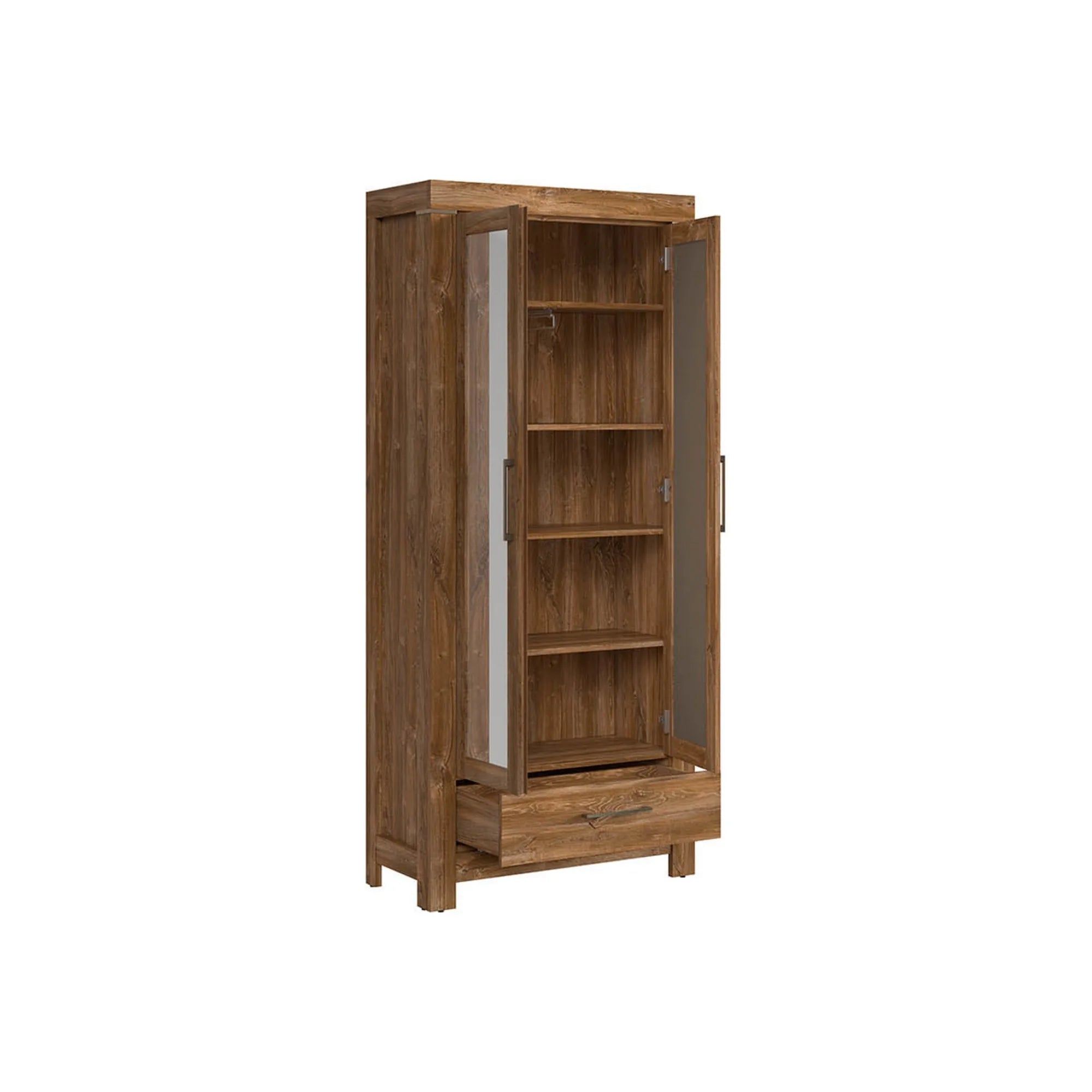 Dulap GENT, stejar stirling, PAL laminat, cu 2 usi si un sertar, 88x40x201 cm