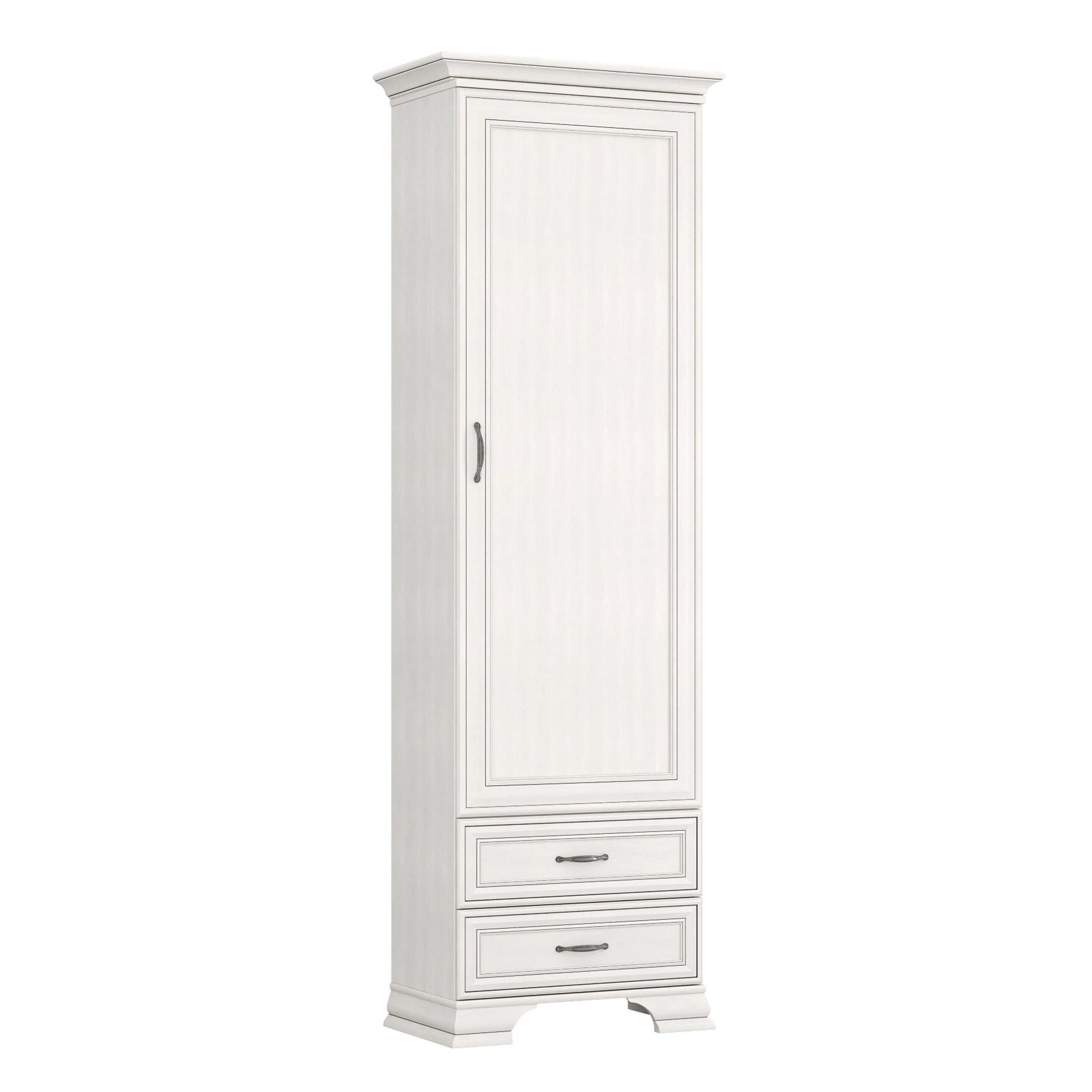 Dulap TIFFANY, crem, PAL laminat, cu o usa si 2 sertare, 69x40x212 cm