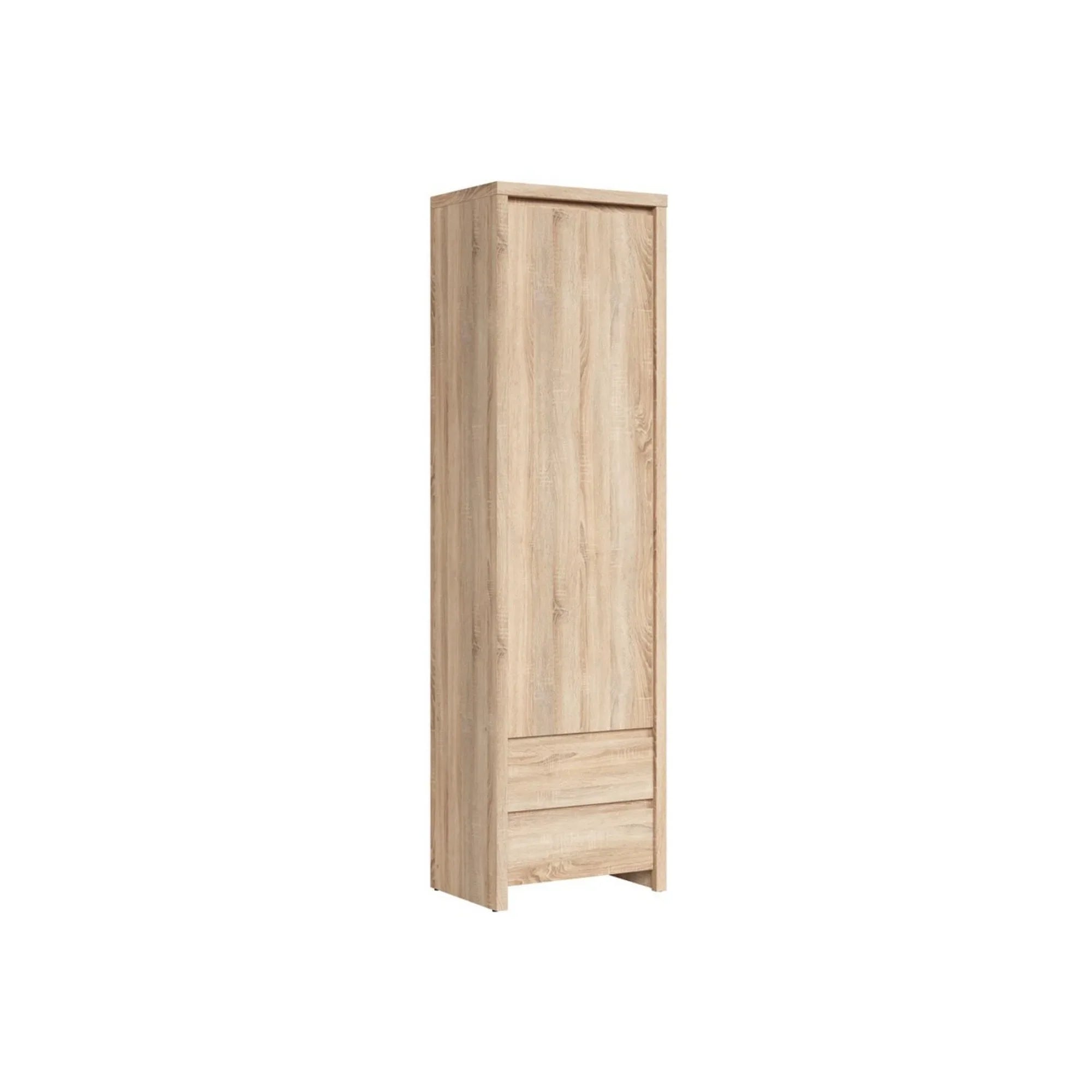 Dulap KASPIAN, stejar sonoma, PAL, cu o usa si 2 sertare, 56x40x201 cm