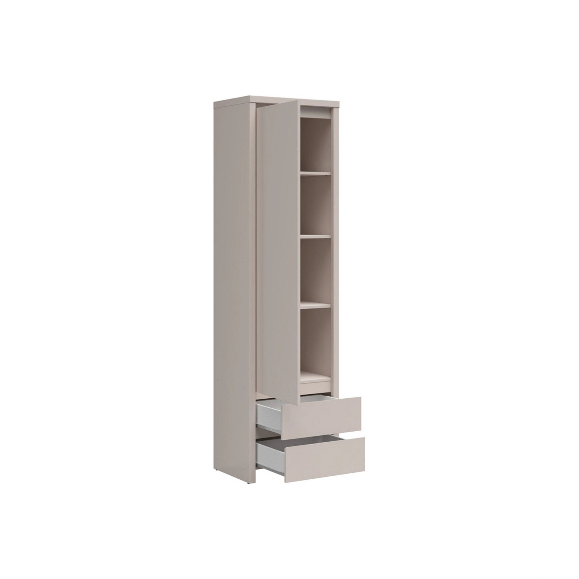 Dulap KASPIAN, casmir, PAL, cu o usa si 2 rafturi, 56x41x201 cm