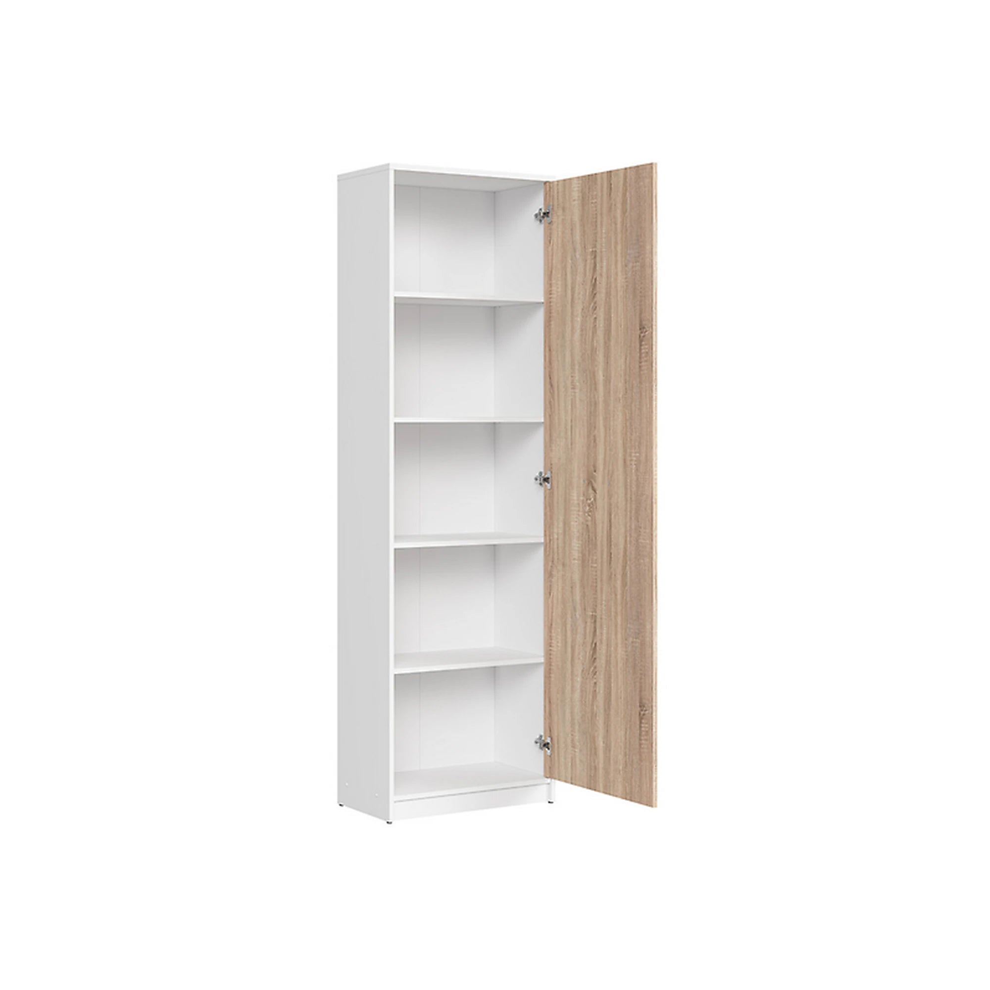 Dulap NEPO PLUS, alb/stejar sonoma, PAL, cu o usa, 60x34x197 cm