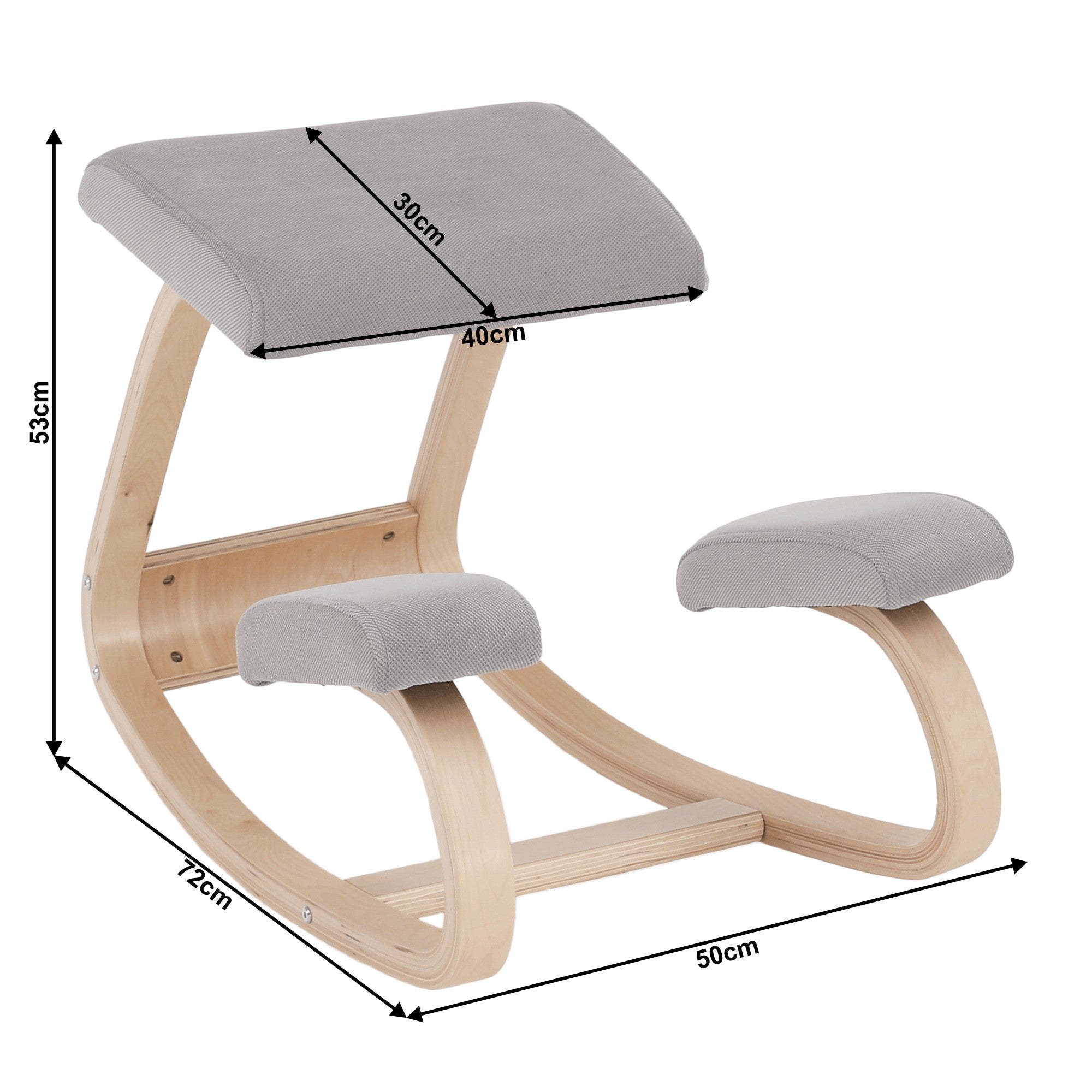 Scaun în genunchi, gri-maro Taupe/natural, RENAR