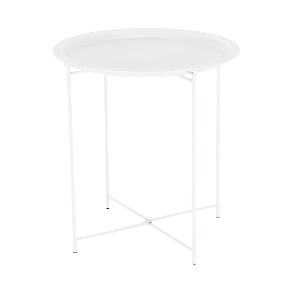 Masuta cu tava detasabila RENDER, alb, metal, 47x47x50 cm