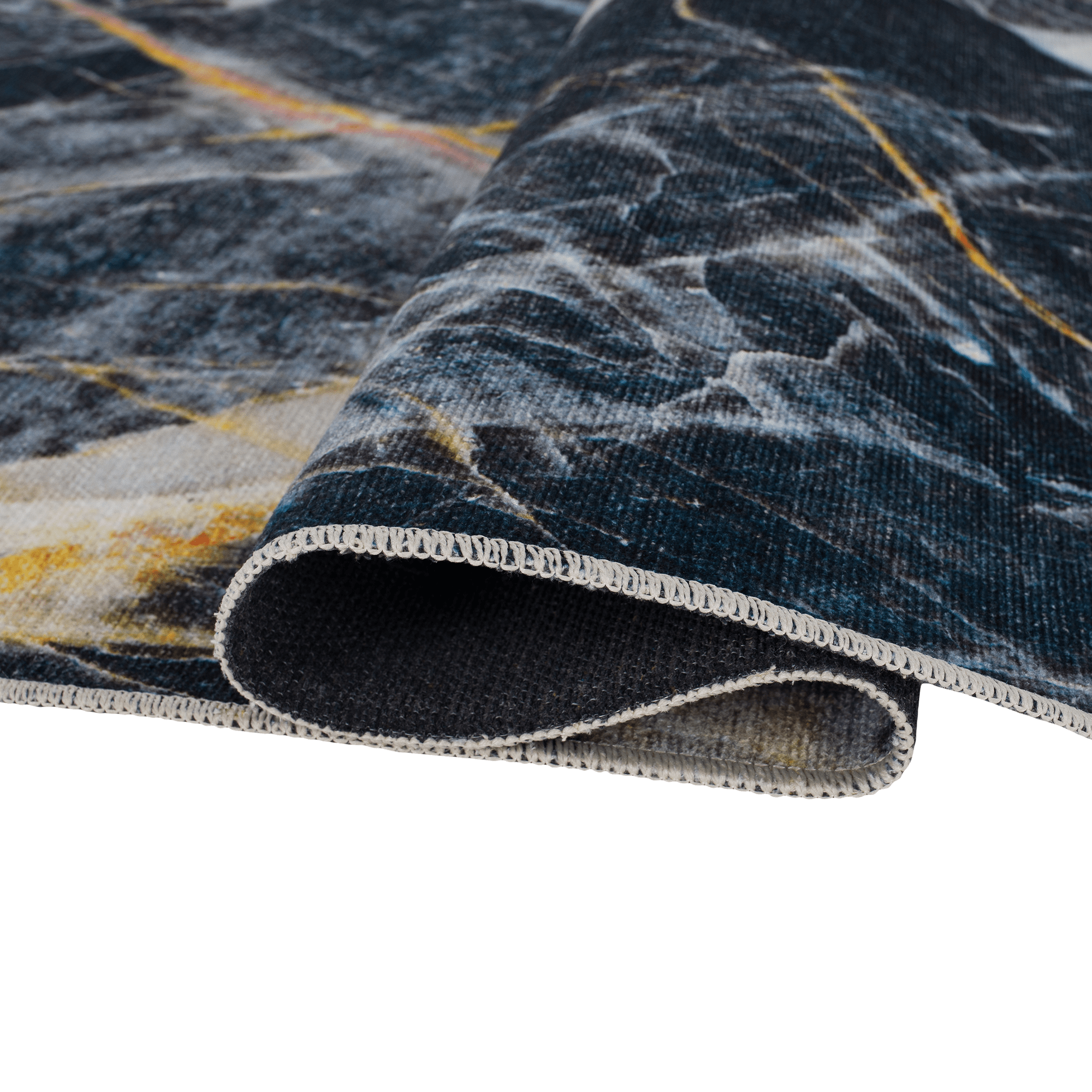 Covor RENOX TYP 1, 80x200 cm, forma dreptunghiulara, poliester, negru cu efect de marmura