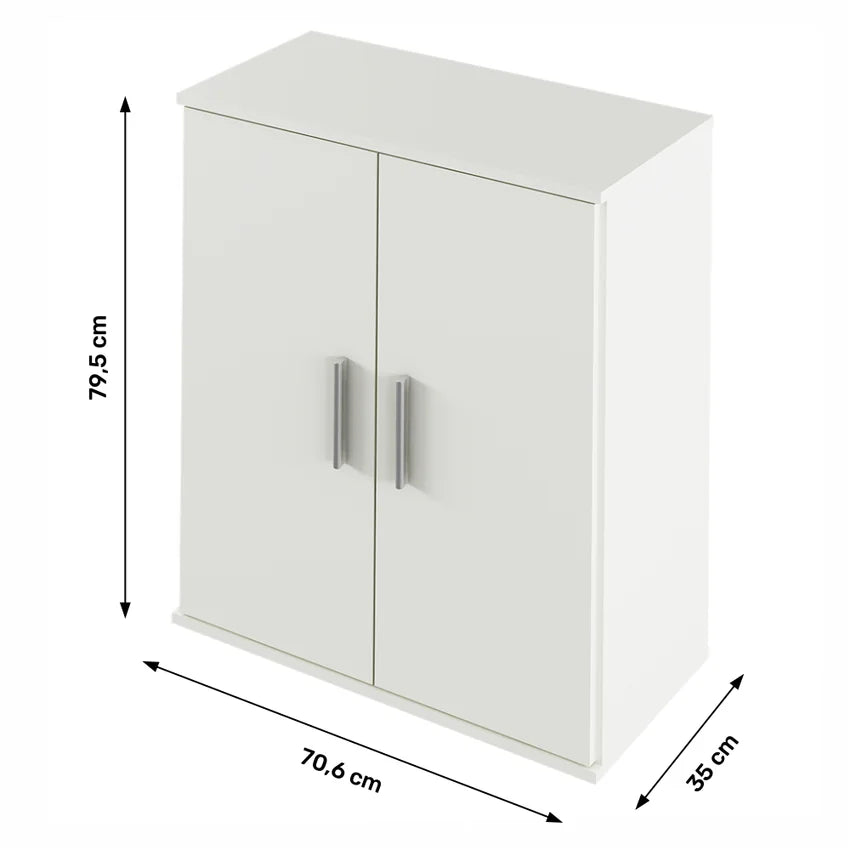 Comoda RESITA TYP 1, alb, DTD laminat, 71x35x80 cm