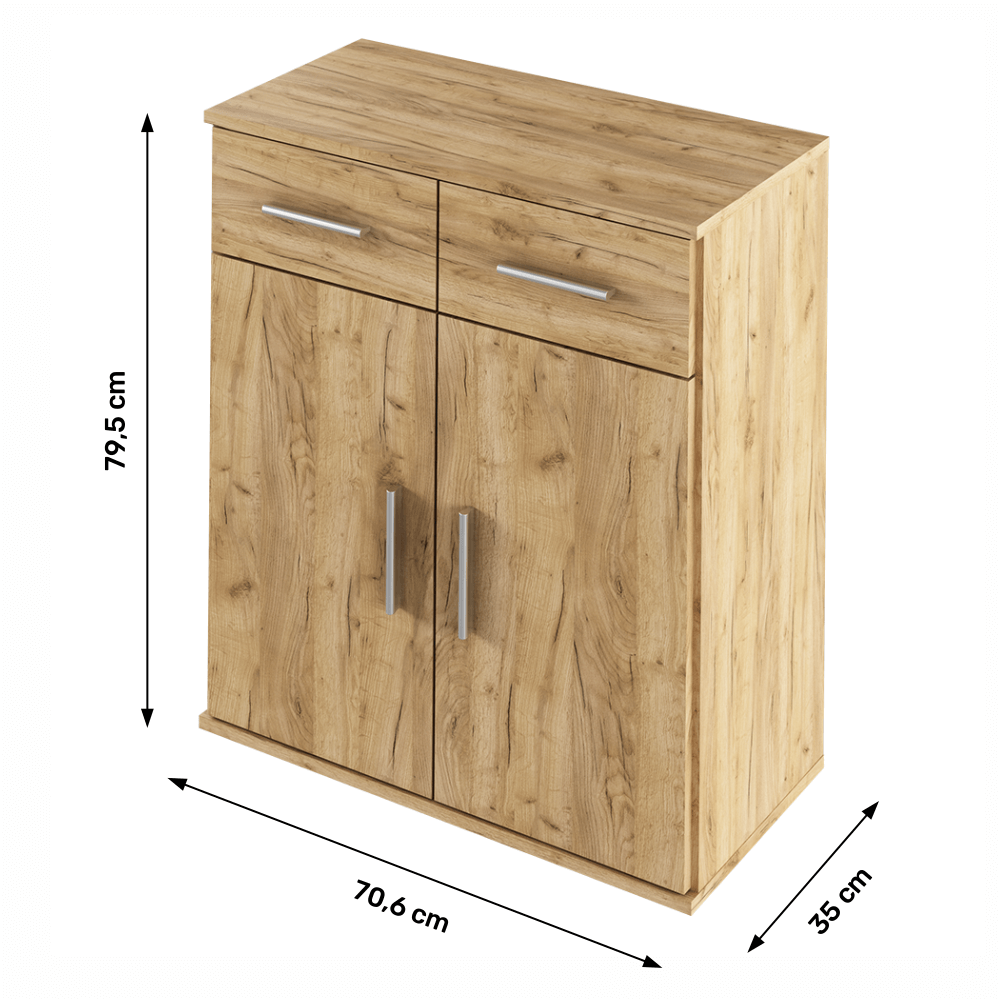 Comoda RESITA TYP 2, stejar artisan, DTD laminat, 71x35x80 cm