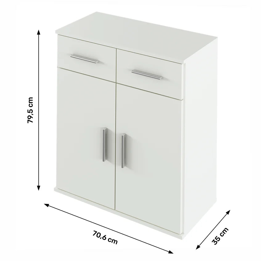 Comoda RESITA TYP 2, alb, DTD laminat, 71x35x80 cm