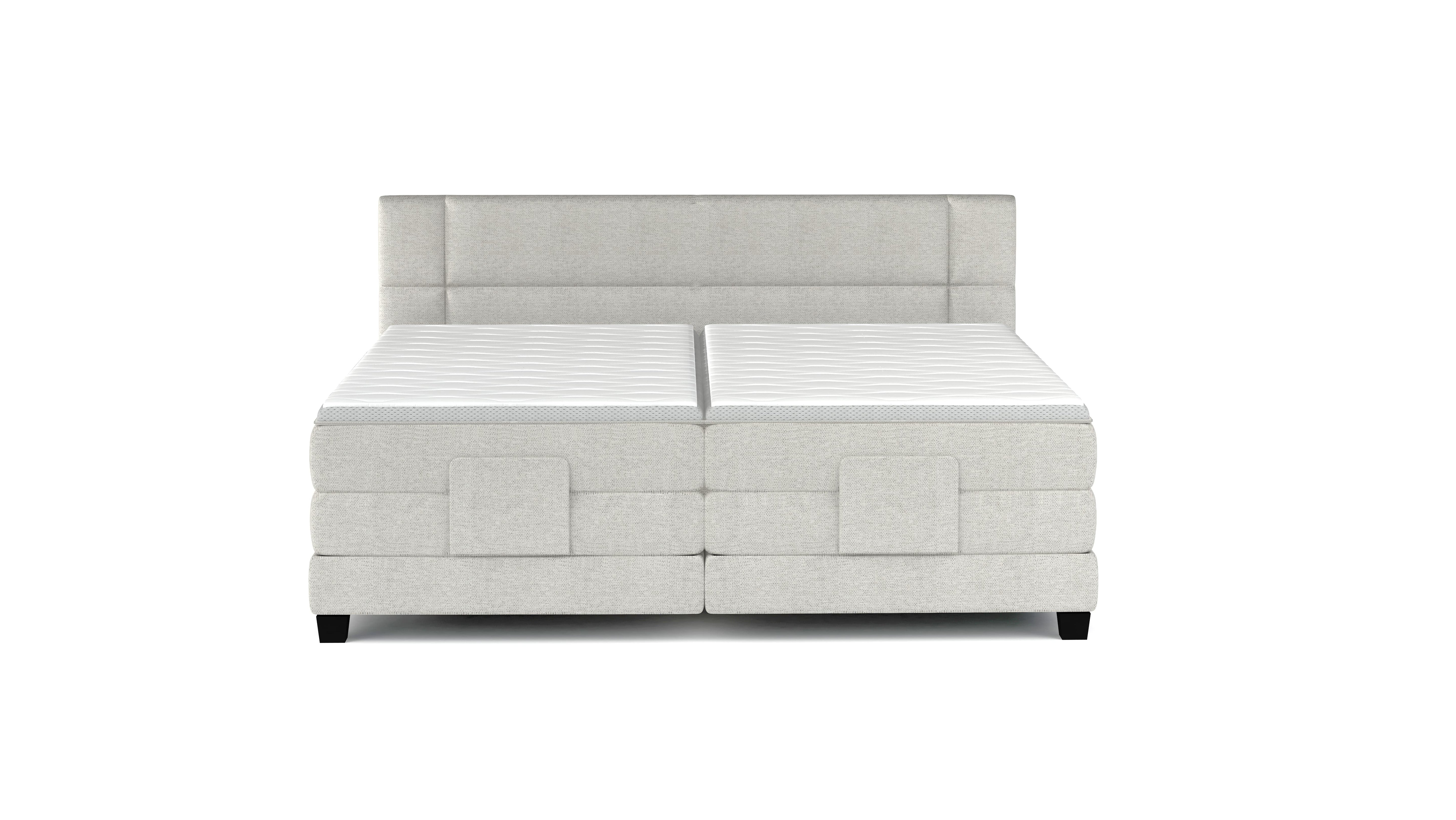 Pat boxspring REY 180x200, personalizabil materiale gama Oferta Avantaj, cu mecanism electric, saltele si topper