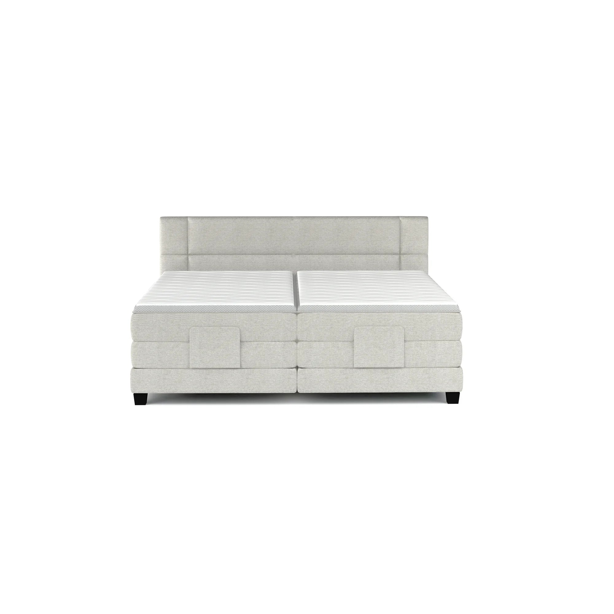 Pat boxspring REY 140x200, personalizabil materiale gama Oferta Avantaj, cu mecanism electric, saltele si topper