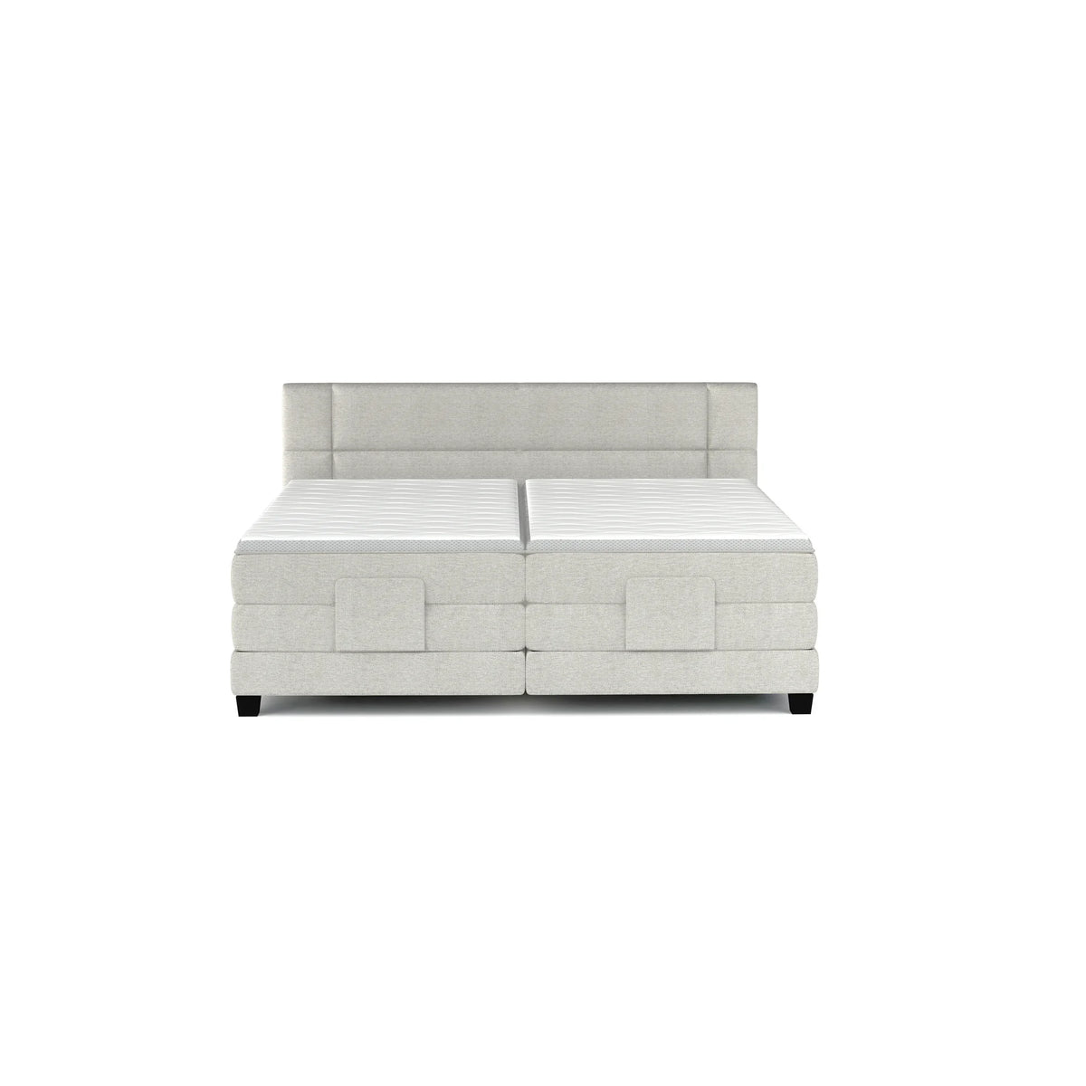 Pat boxspring REY 160x200, personalizabil materiale gama Oferta Avantaj, cu mecanism electric, saltele si topper