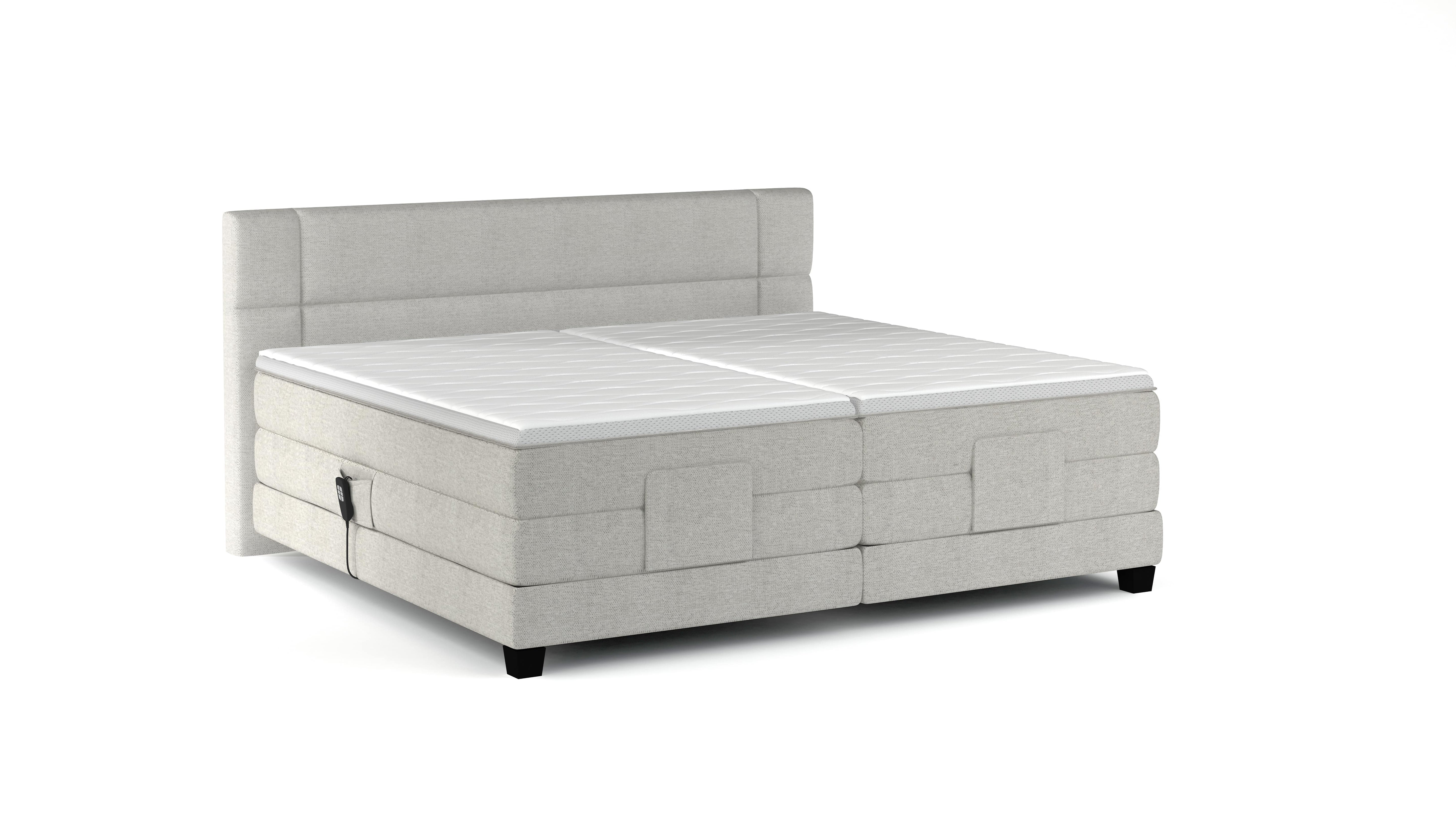 Pat boxspring REY 180x200, personalizabil materiale gama Oferta Avantaj, cu mecanism electric, saltele si topper