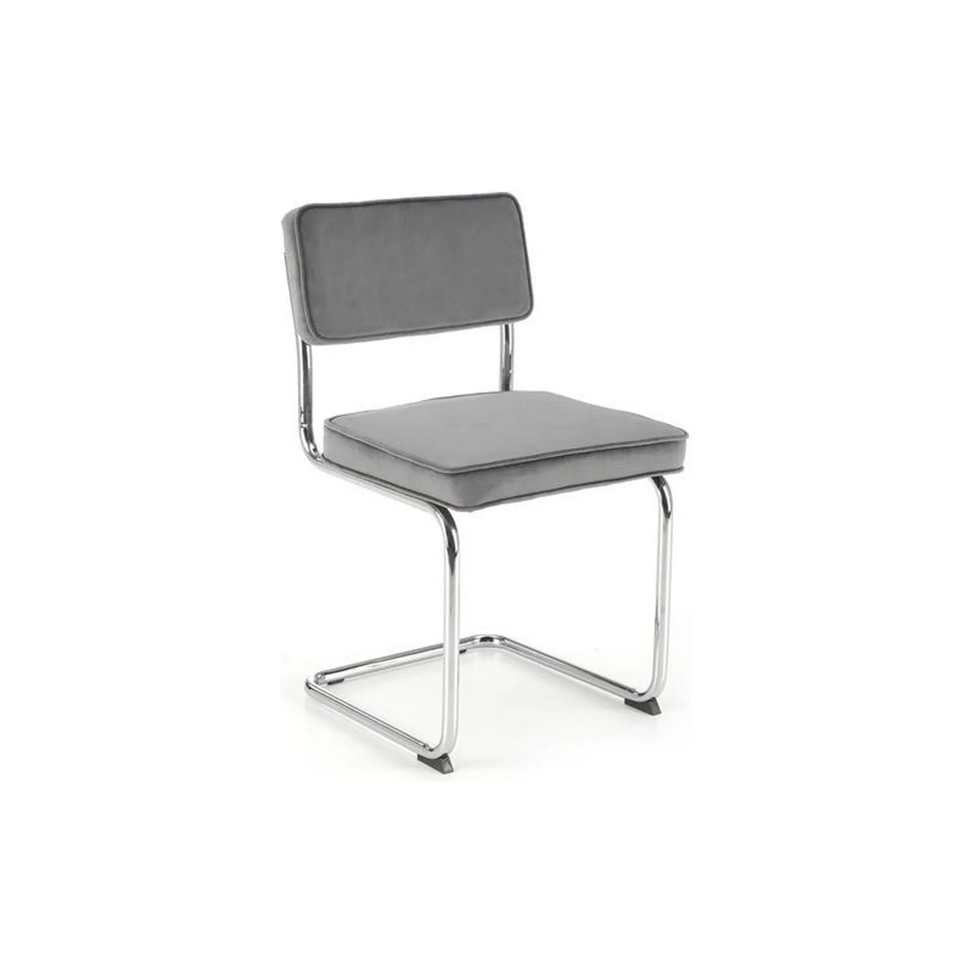Scaun K510, gri/crom, stofa catifelata/otel, 49x55x85 cm