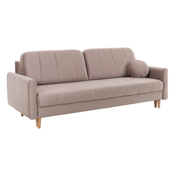 Canapea extensibila LATINA, stofa catifelata bej - Amon 16, 224x95x89 cm