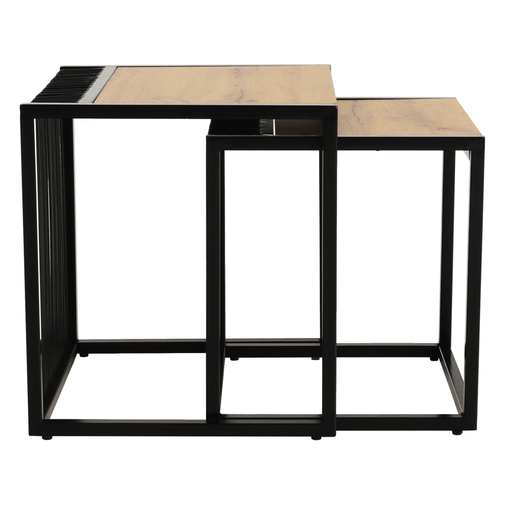 Set 2 masute RIMBO, stejar/negru