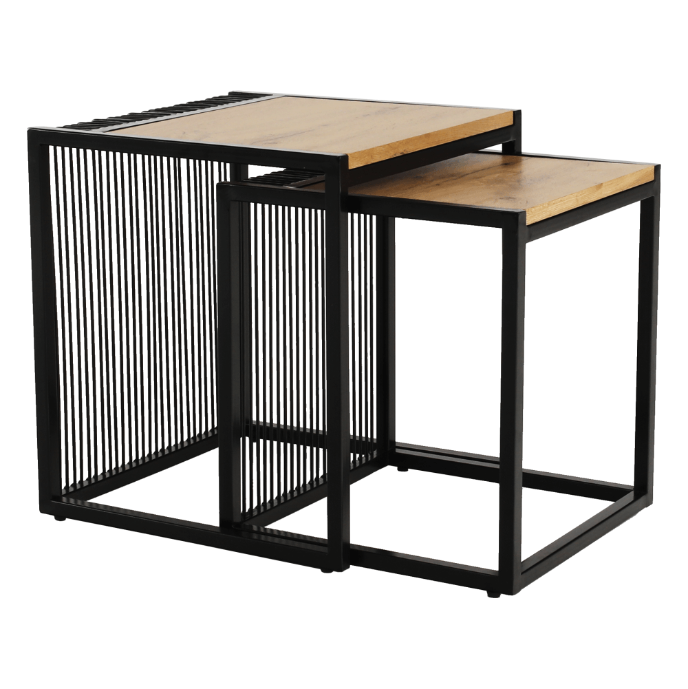Set 2 masute RIMBO, stejar/negru