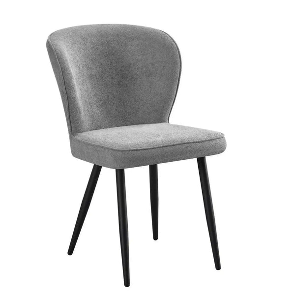 Scaun RIO 2, gri deschis/negru, stofa buclata/metal, 64x51x84 cm