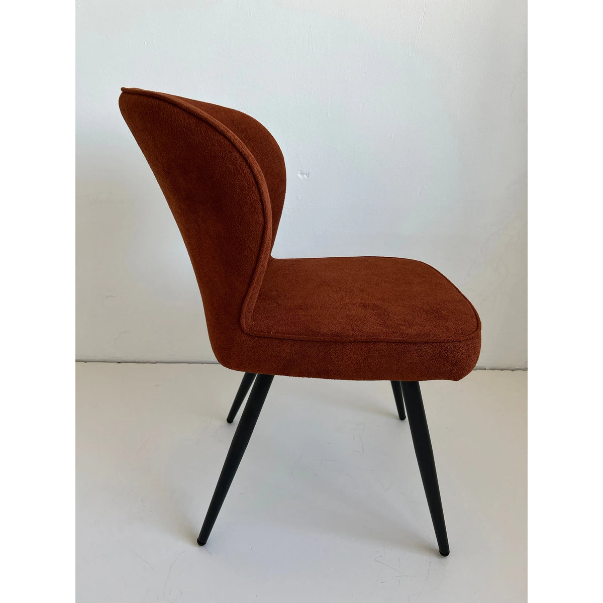 Scaun RIO 2, caramiziu/negru, stofa buclata/metal, 64x51x84 cm