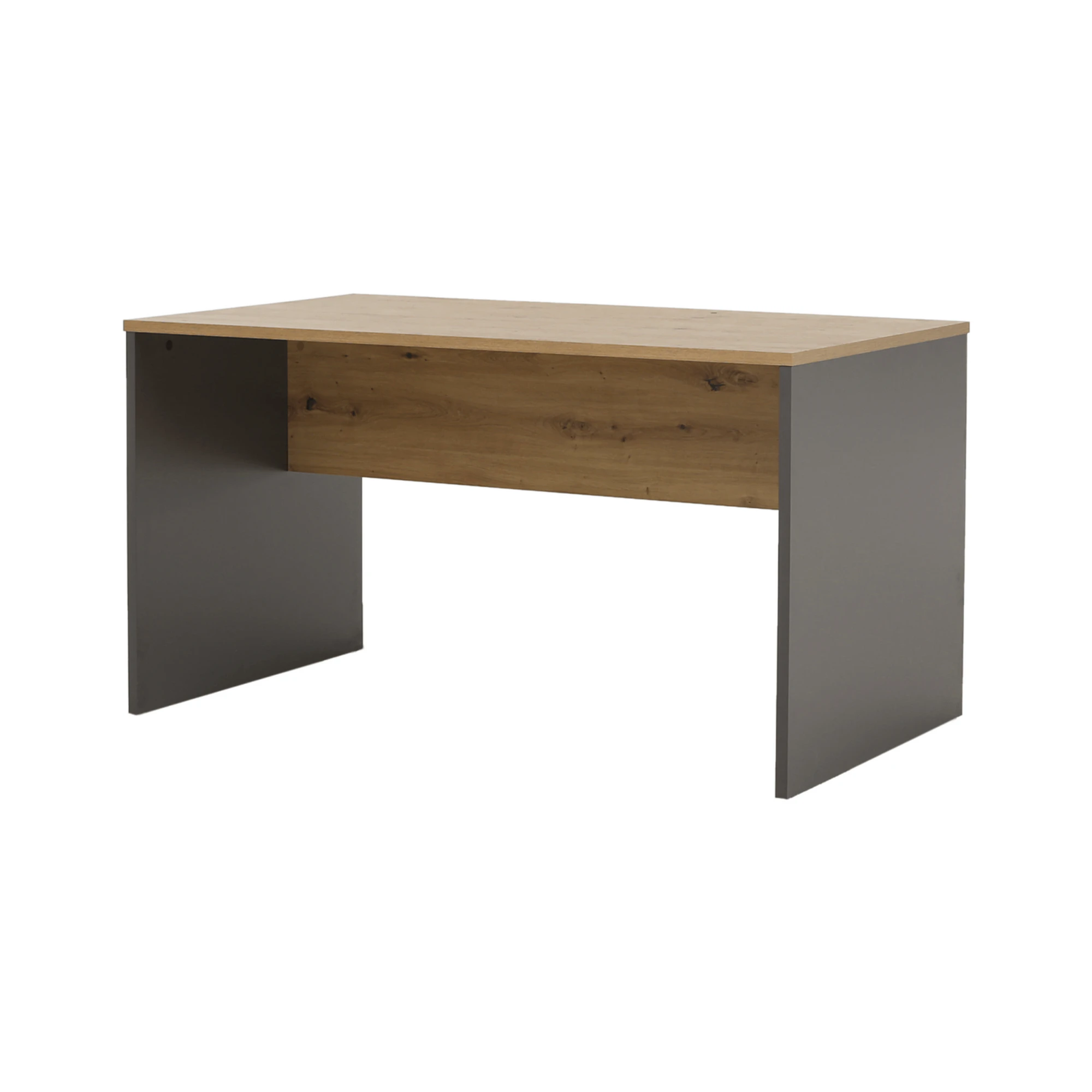 Masa birou RIOMA NEW TYP 16, gri grafit/stejar artisan, DTD laminat, 160x80x76 cm