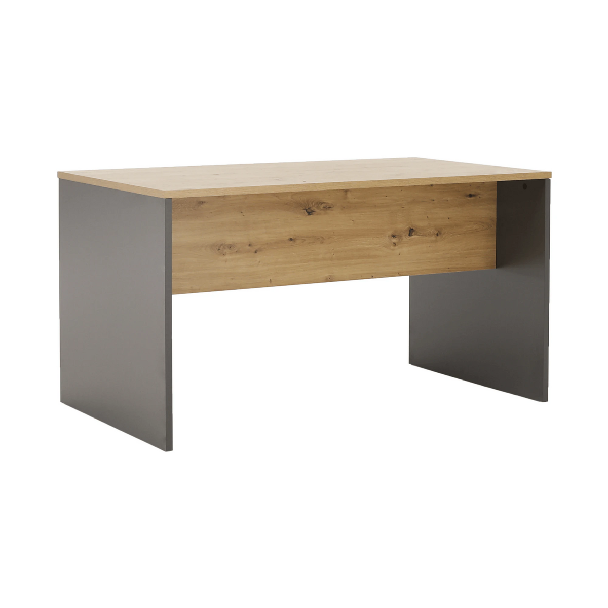 Masa birou RIOMA NEW TYP 16, gri grafit/stejar artisan, DTD laminat, 160x80x76 cm