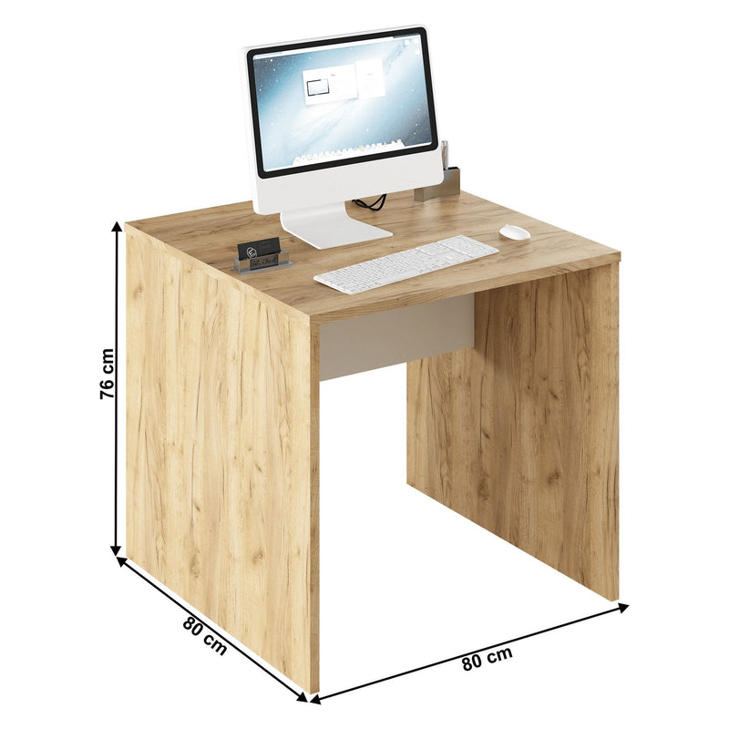 Masa birou RIOMA TYP 17, stejar artisan/alb, DTD laminat, 80x80x76 cm