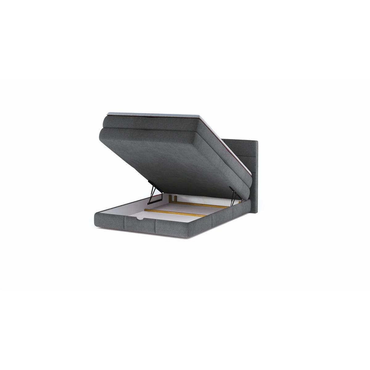 Pat boxspring RITA 140x200, personalizabil materiale gama Oferta Avantaj, cu saltele, topper si lada depozitare