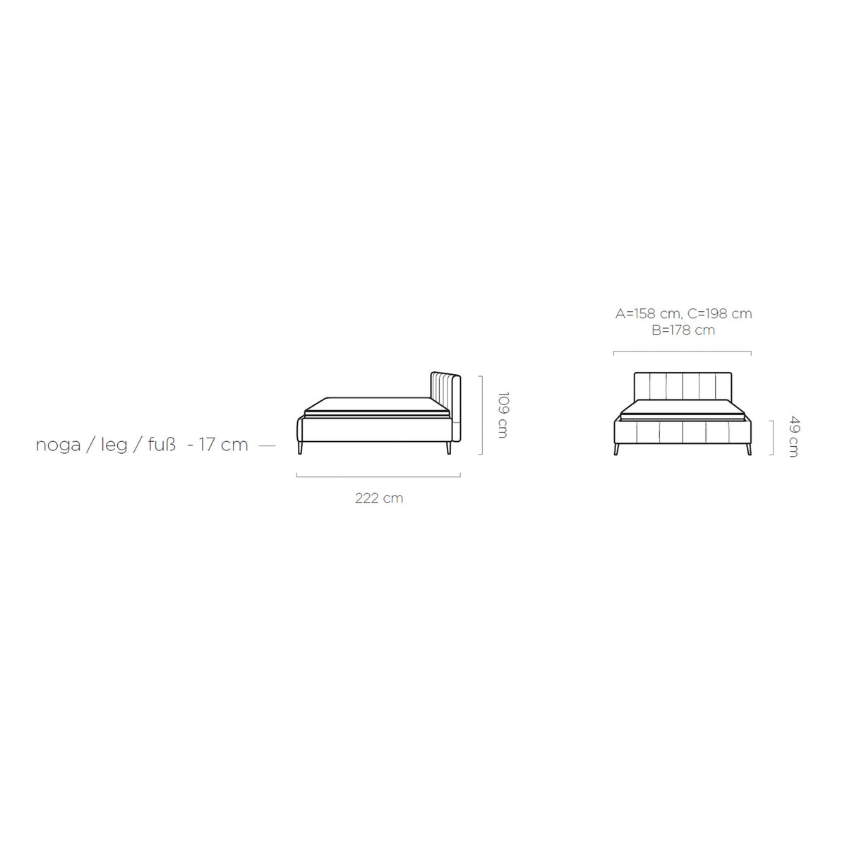 Pat RIVA SR 160x200, stofa catifelata violet - Whisper 14, Gama Premium, cu suport saltea si sistem de reglare
