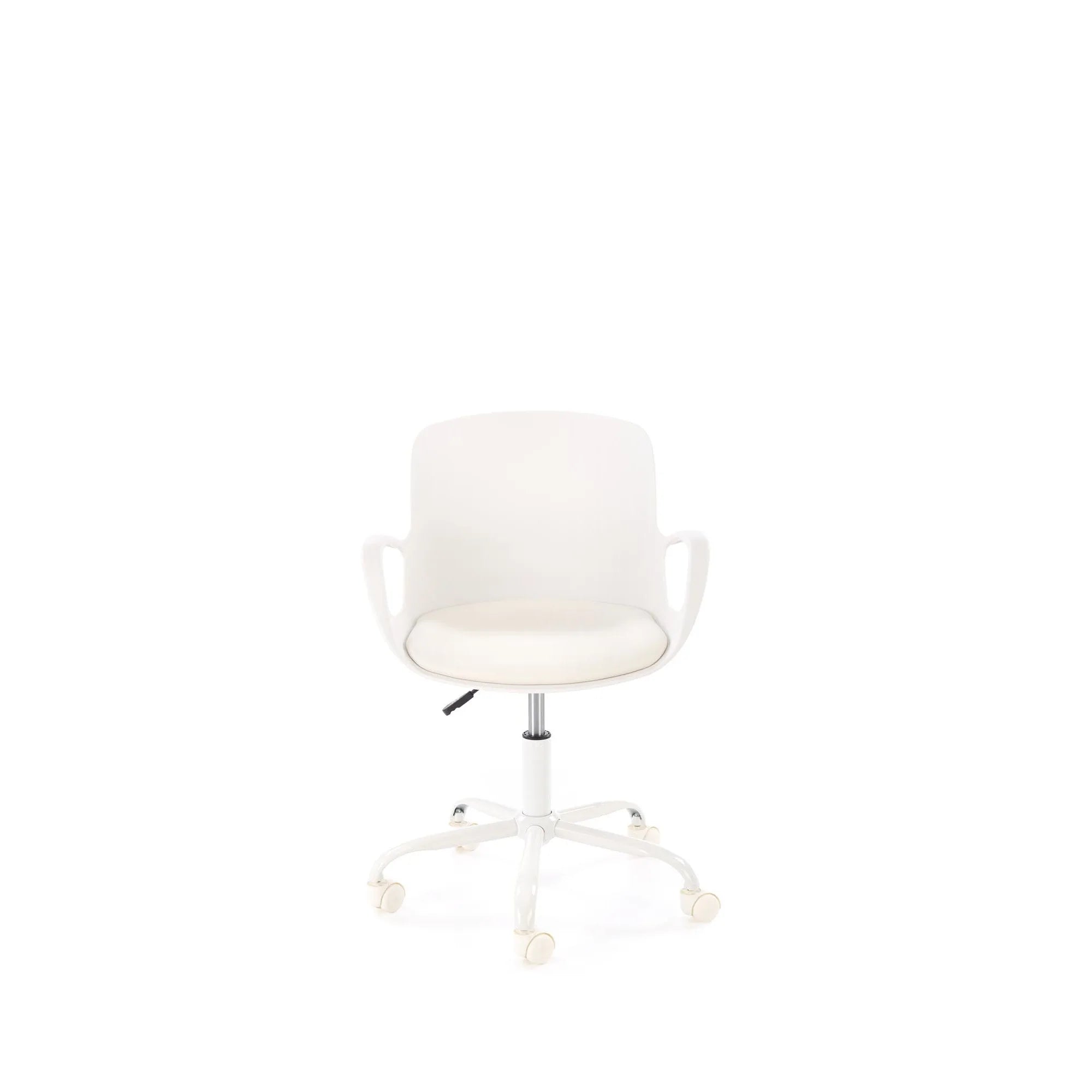 Scaun birou FROST, alb, piele ecologica/metal, 58x55x78/88 cm