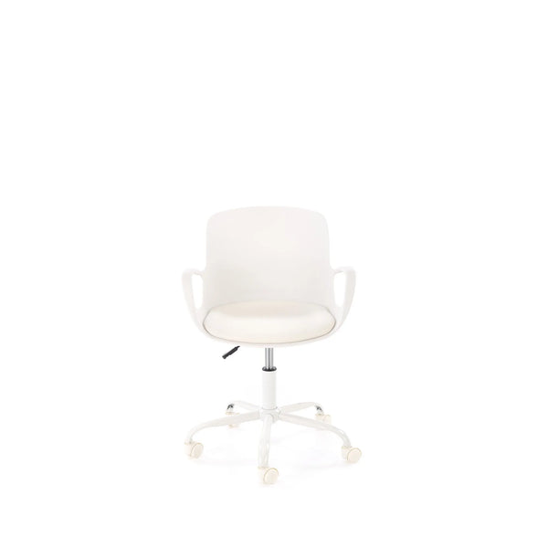 Scaun birou FROST, alb, piele ecologica/metal, 58x55x78/88 cm