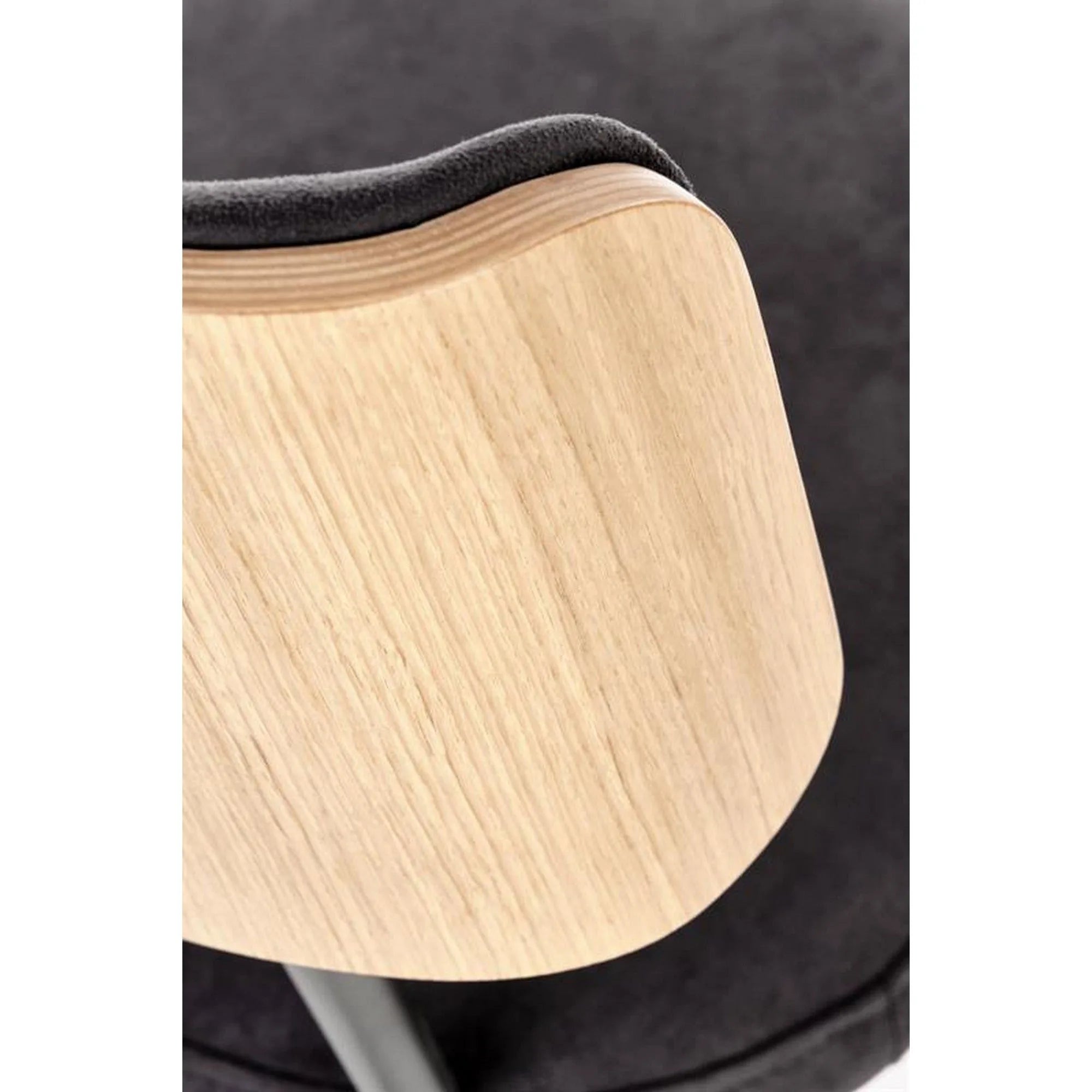 Scaun SMART KR, stejar/gri antracit, furnir/otel, 50x53x82 cm