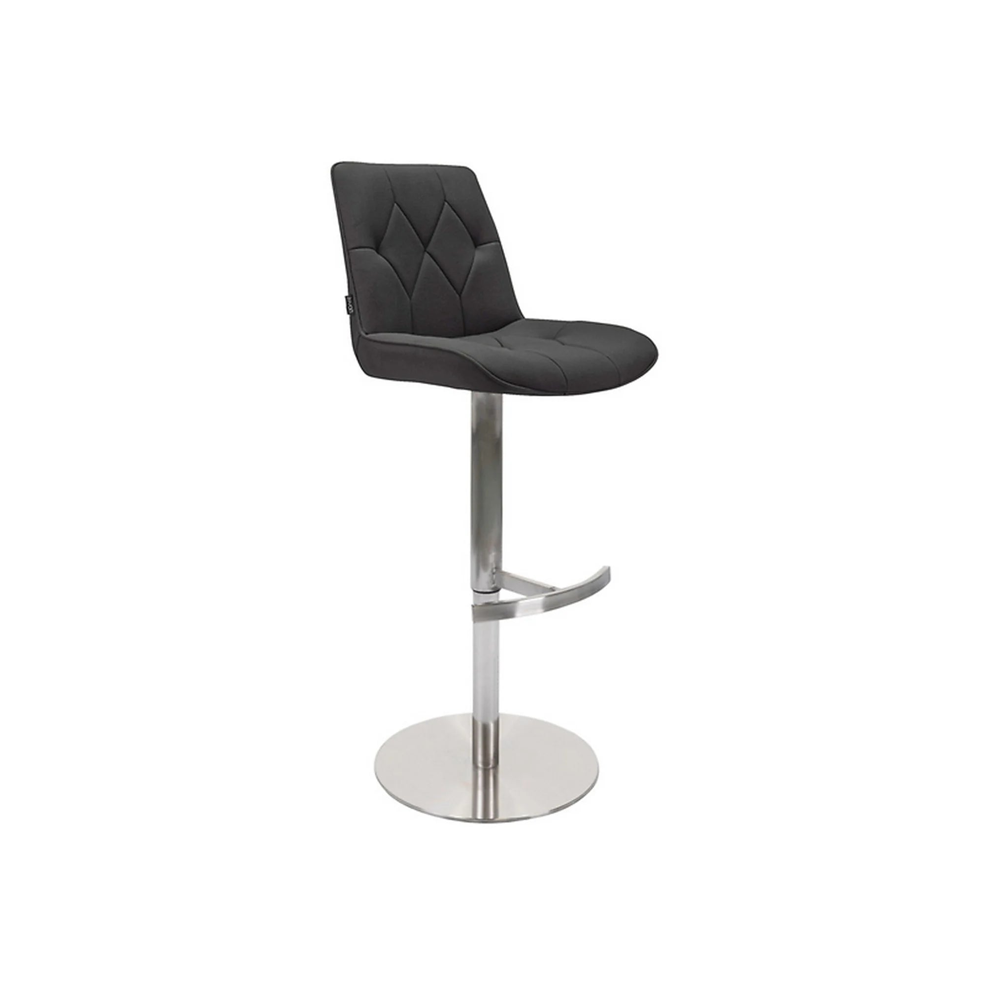 Scaun bar HENRY, negru/crom, stofa clasica/metal, 44x55x110/115 cm