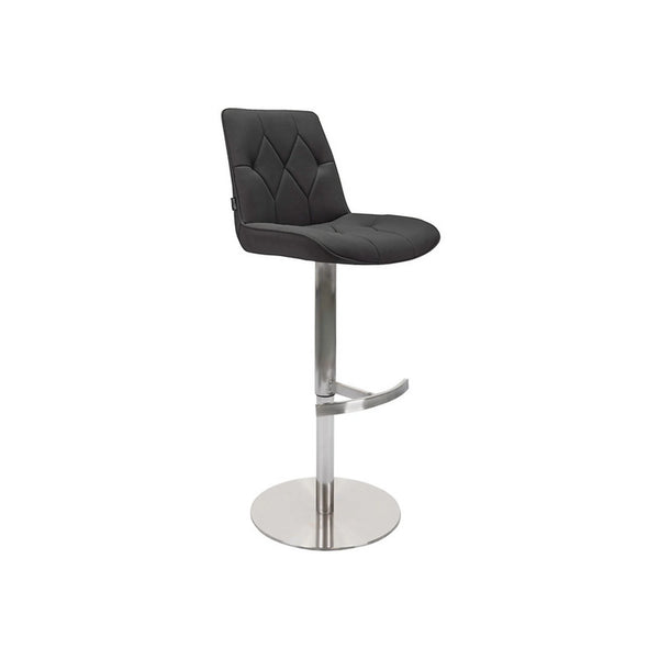 Scaun bar HENRY, negru/crom, stofa clasica/metal, 44x55x110/115 cm