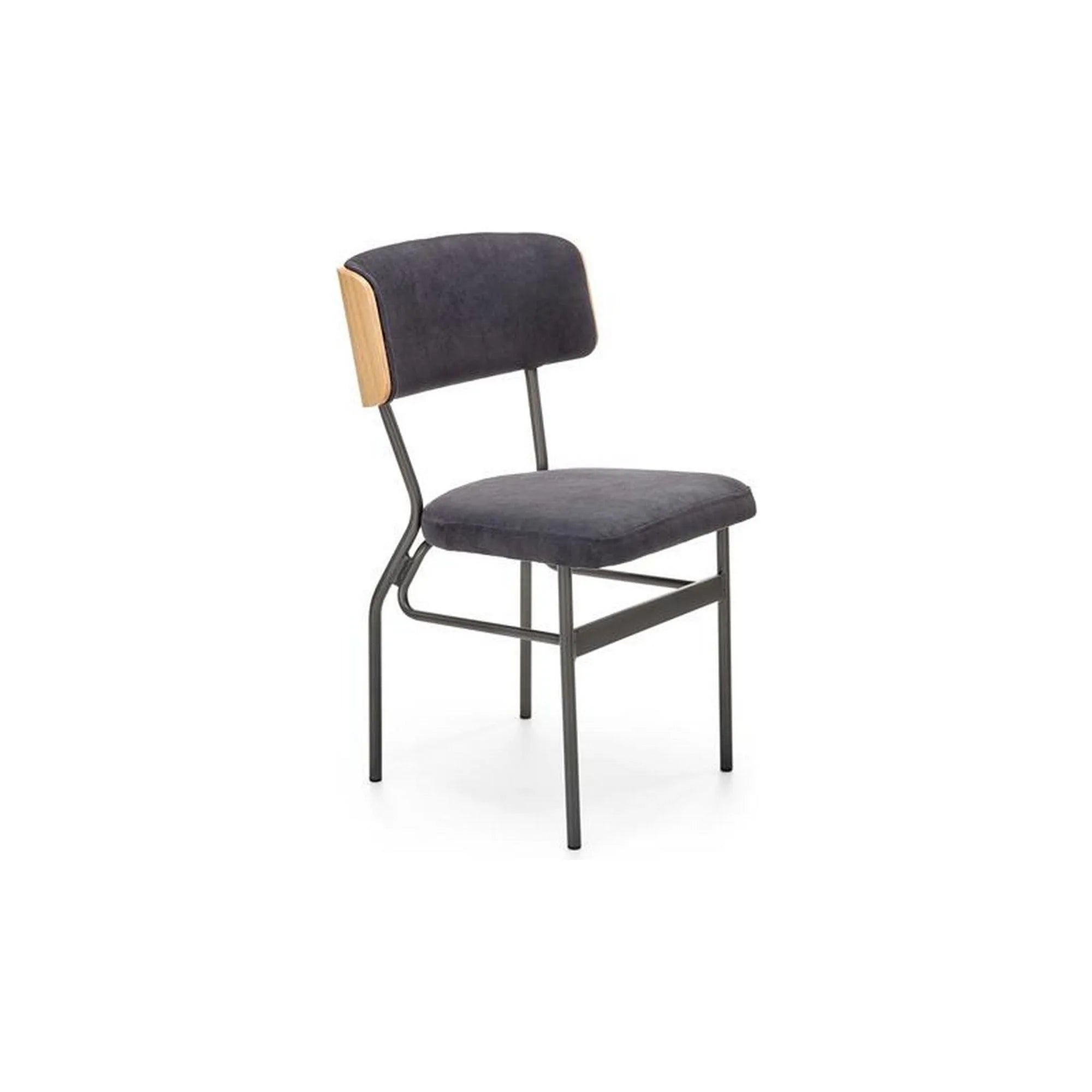 Scaun SMART KR, stejar/gri antracit, furnir/otel, 50x53x82 cm