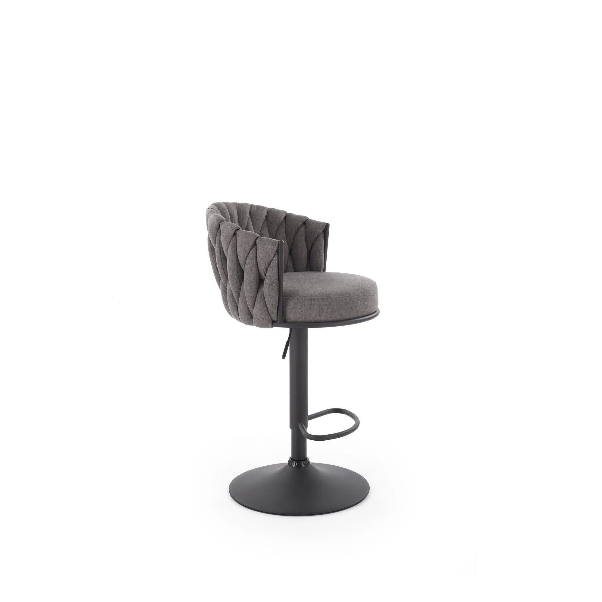 Scaun bar H125, gri - Nea 15, stofa clasica/otel, 53x54x90/105 cm