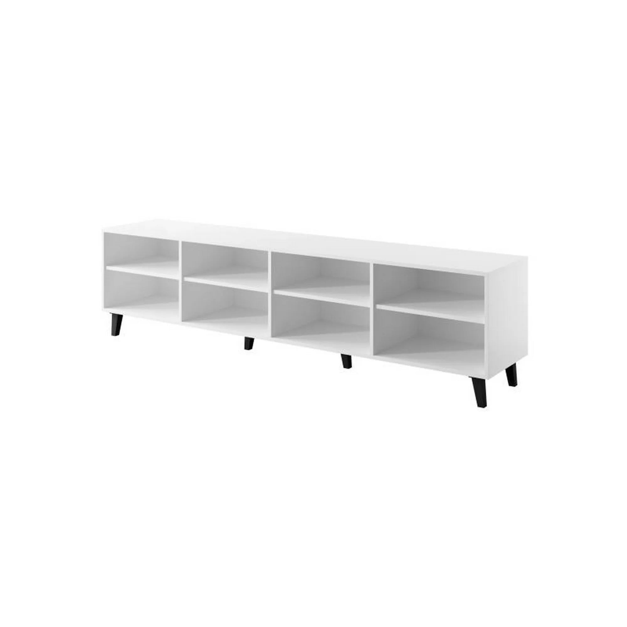 Comoda TV ETNA, alb/negru, PAL laminat/plastic, 200x42x52 cm